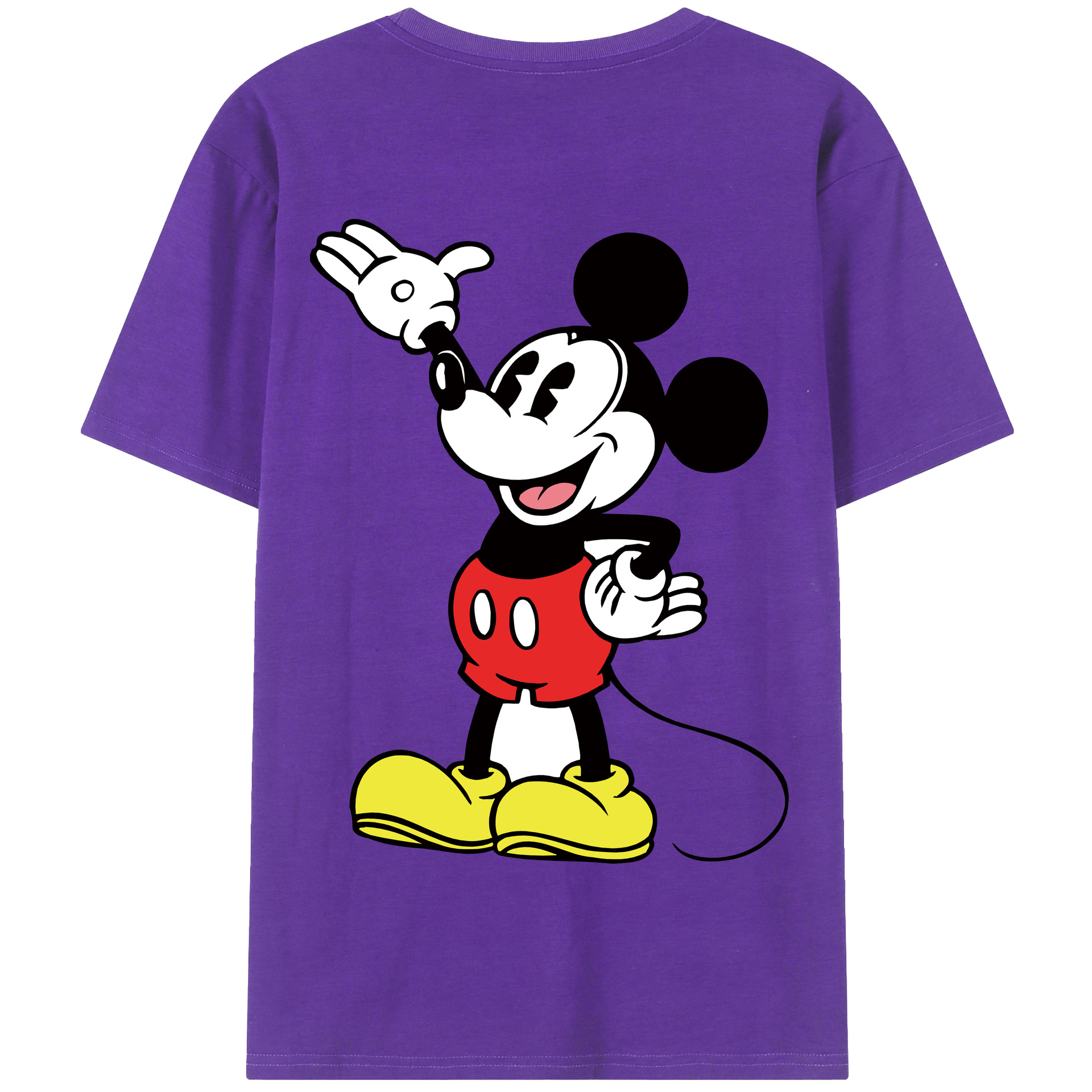 （画像用） ミッキーマウス Mickey Mouse 綿100％半袖Tシャツ（背面プリント）