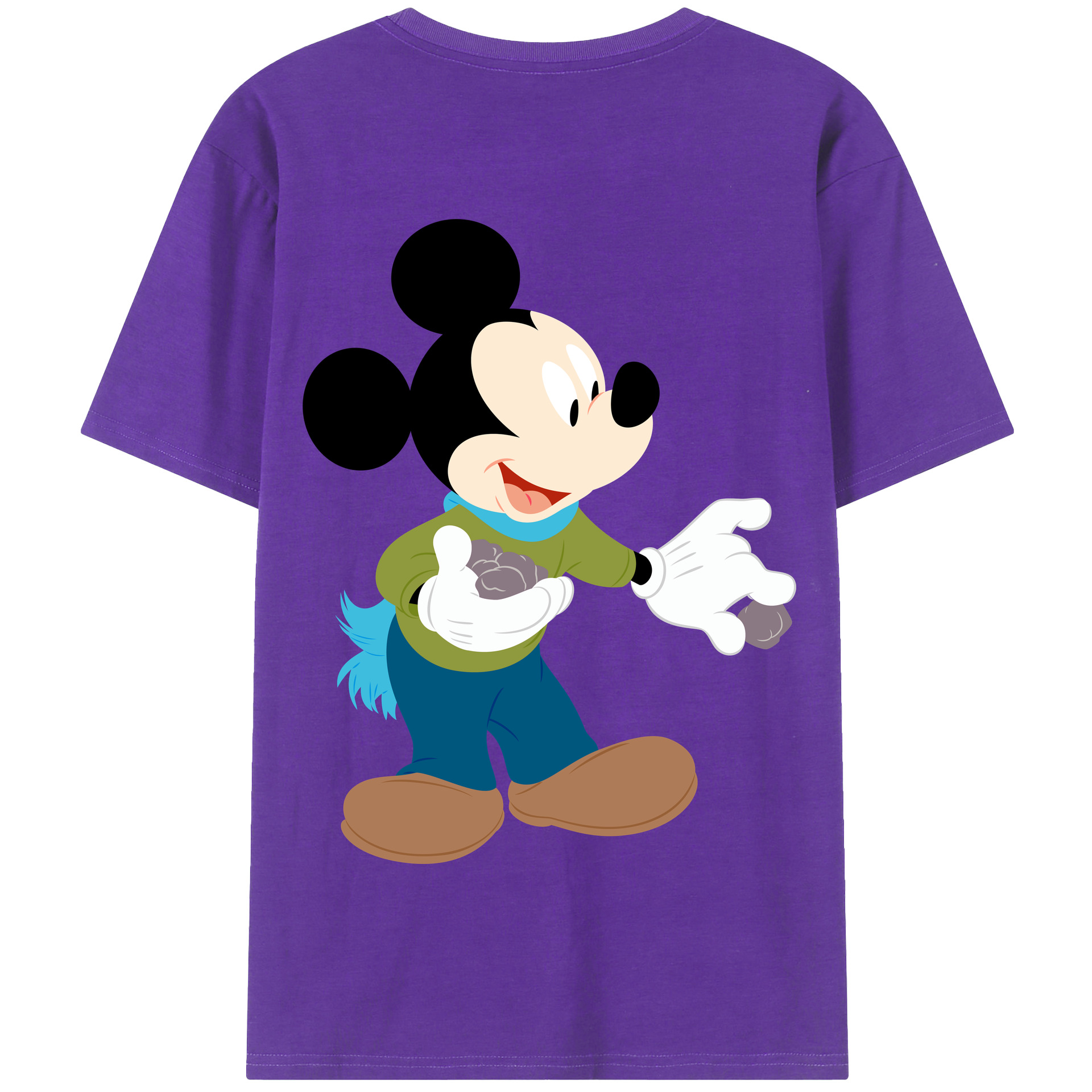 （画像用） ミッキーマウス Mickey Mouse 綿100％半袖Tシャツ（背面プリント）