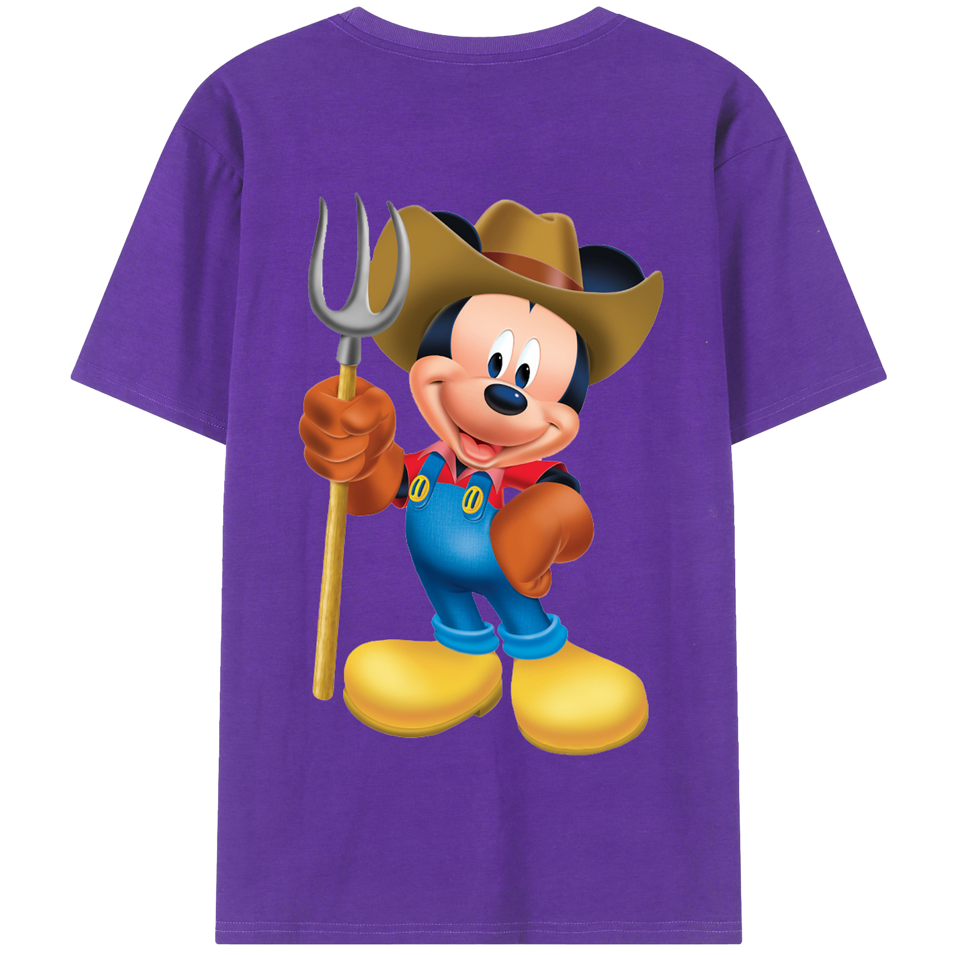 （画像用） ミッキーマウス Mickey Mouse 綿100％半袖Tシャツ（背面プリント）