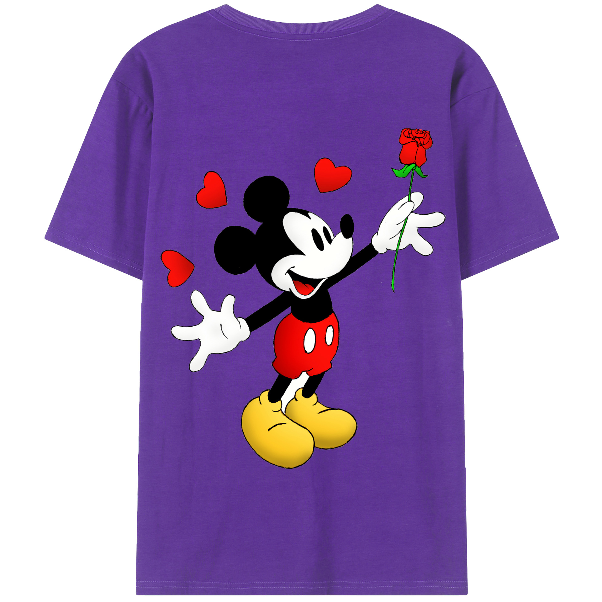 （画像用） ミッキーマウス Mickey Mouse 綿100％半袖Tシャツ（背面プリント）