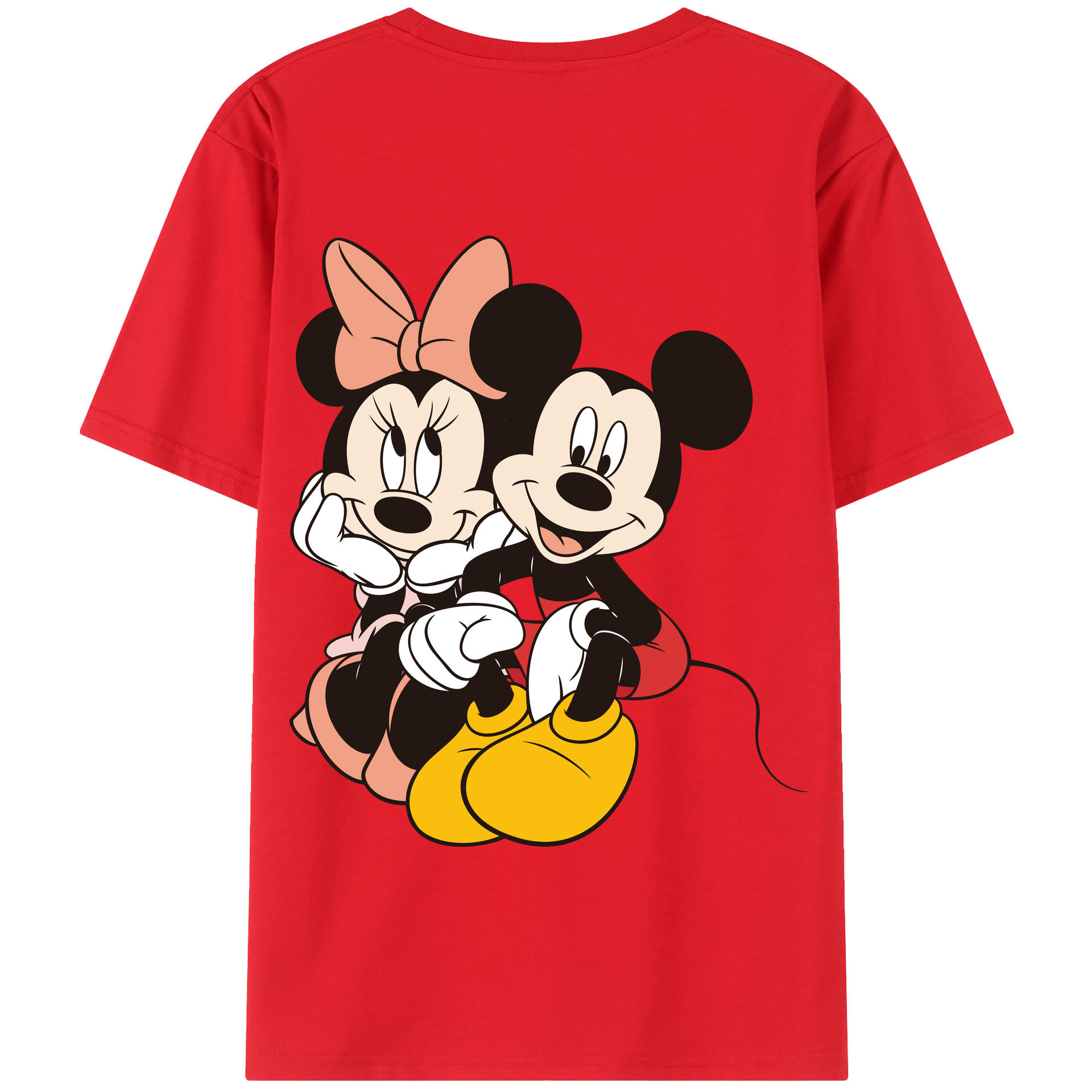 （画像用） ミッキーマウス Mickey Mouse 綿100％半袖Tシャツ（背面プリント）