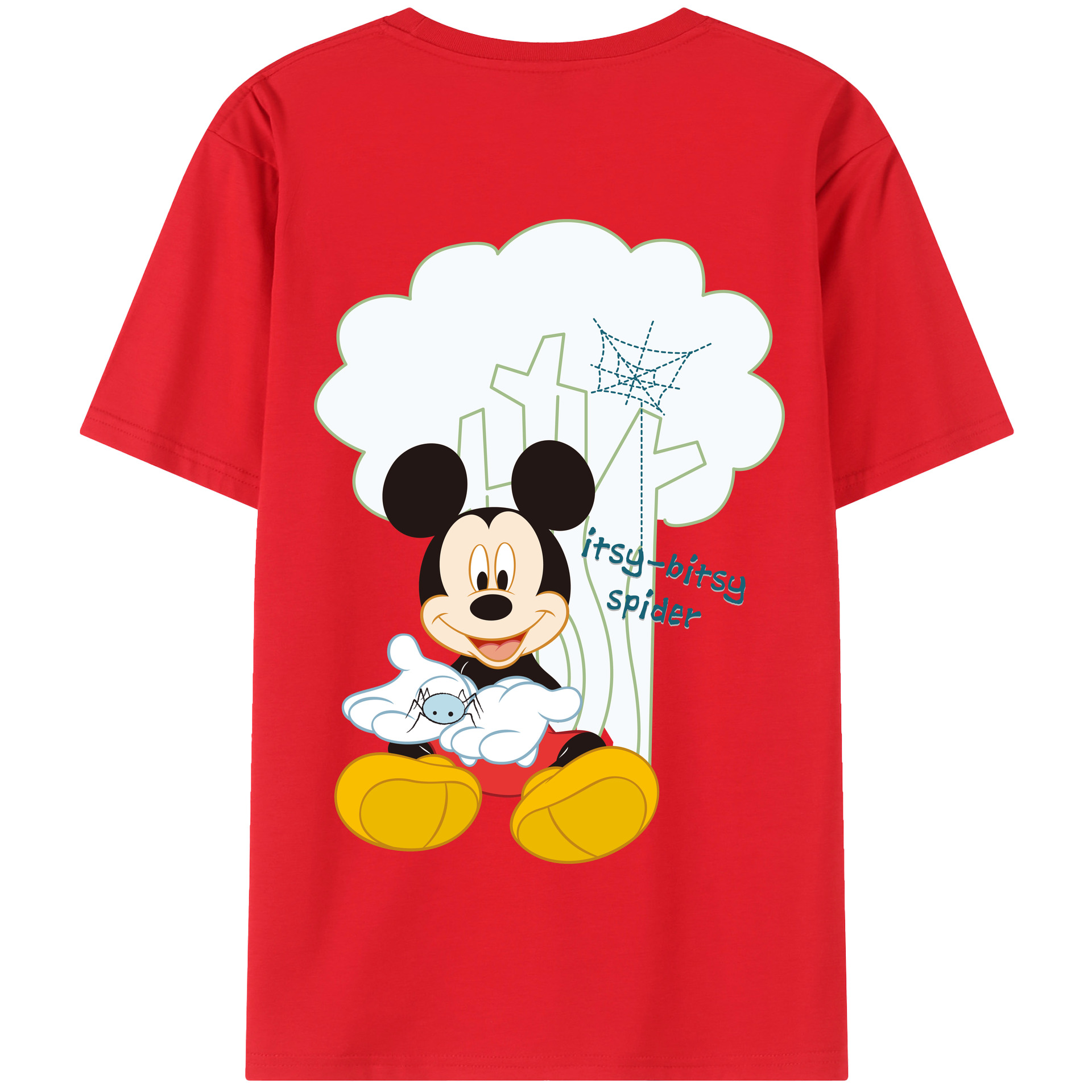 （画像用） ミッキーマウス Mickey Mouse 綿100％半袖Tシャツ（背面プリント）