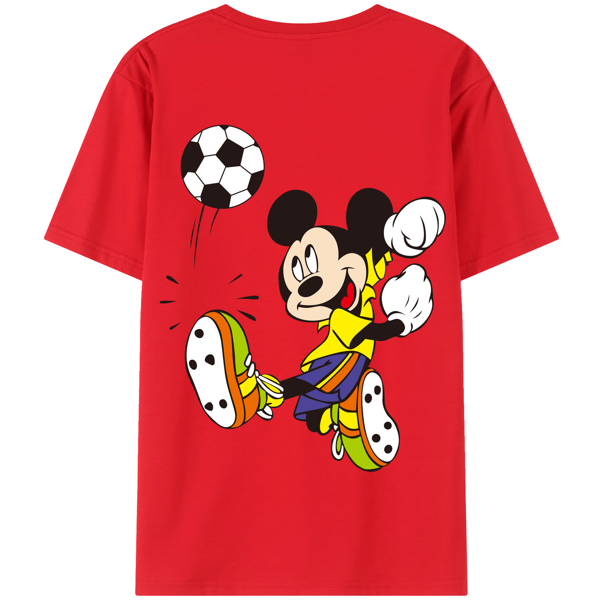 （画像用） ミッキーマウス Mickey Mouse 綿100％半袖Tシャツ（背面プリント）