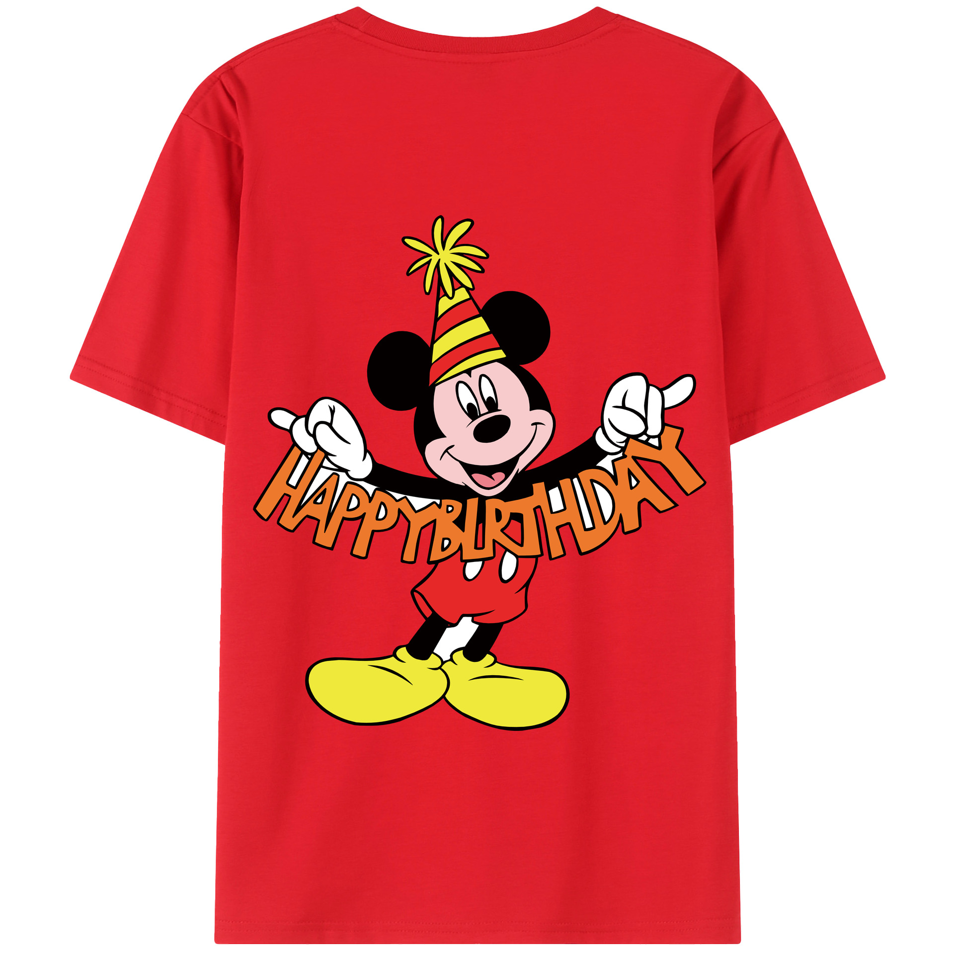 （画像用） ミッキーマウス Mickey Mouse 綿100％半袖Tシャツ（背面プリント）