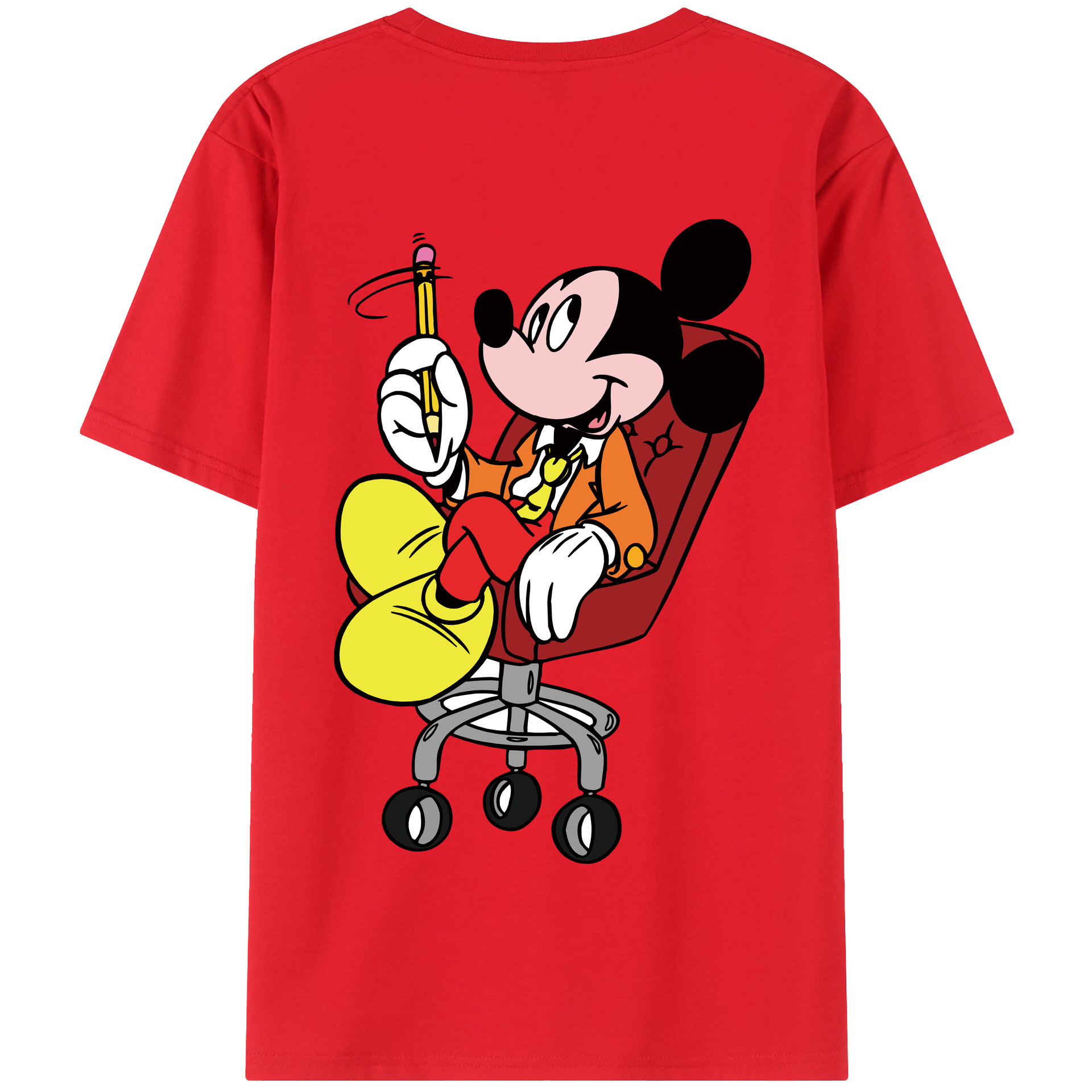 （画像用） ミッキーマウス Mickey Mouse 綿100％半袖Tシャツ（背面プリント）