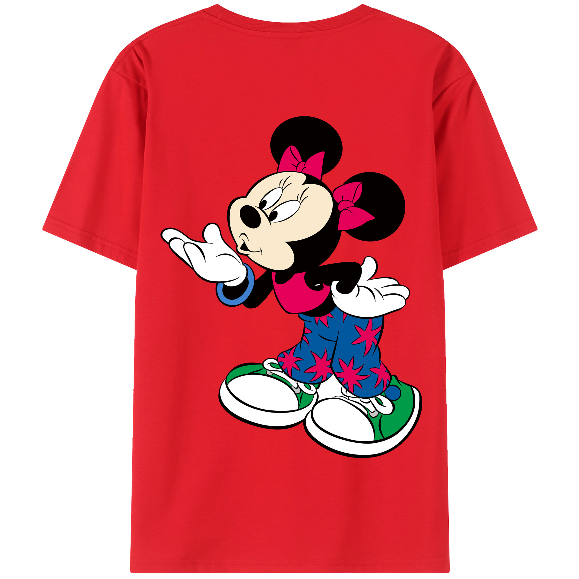 （画像用） ミッキーマウス Mickey Mouse 綿100％半袖Tシャツ（背面プリント）