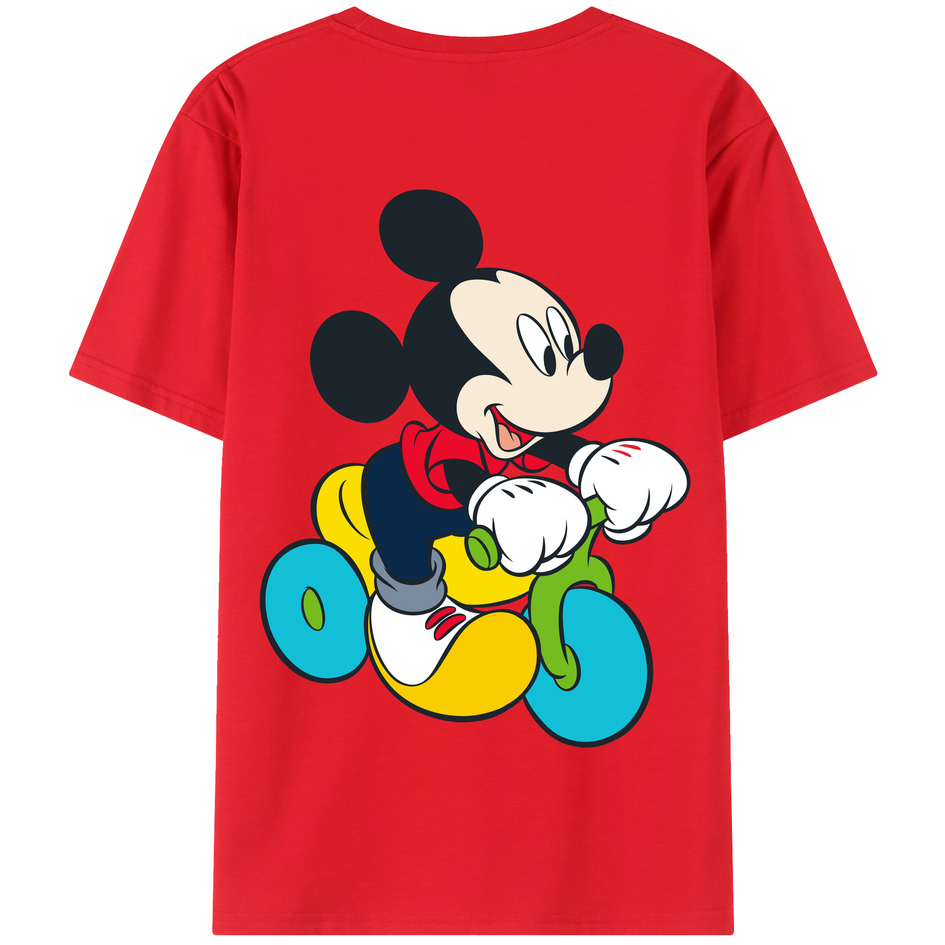 （画像用） ミッキーマウス Mickey Mouse 綿100％半袖Tシャツ（背面プリント）