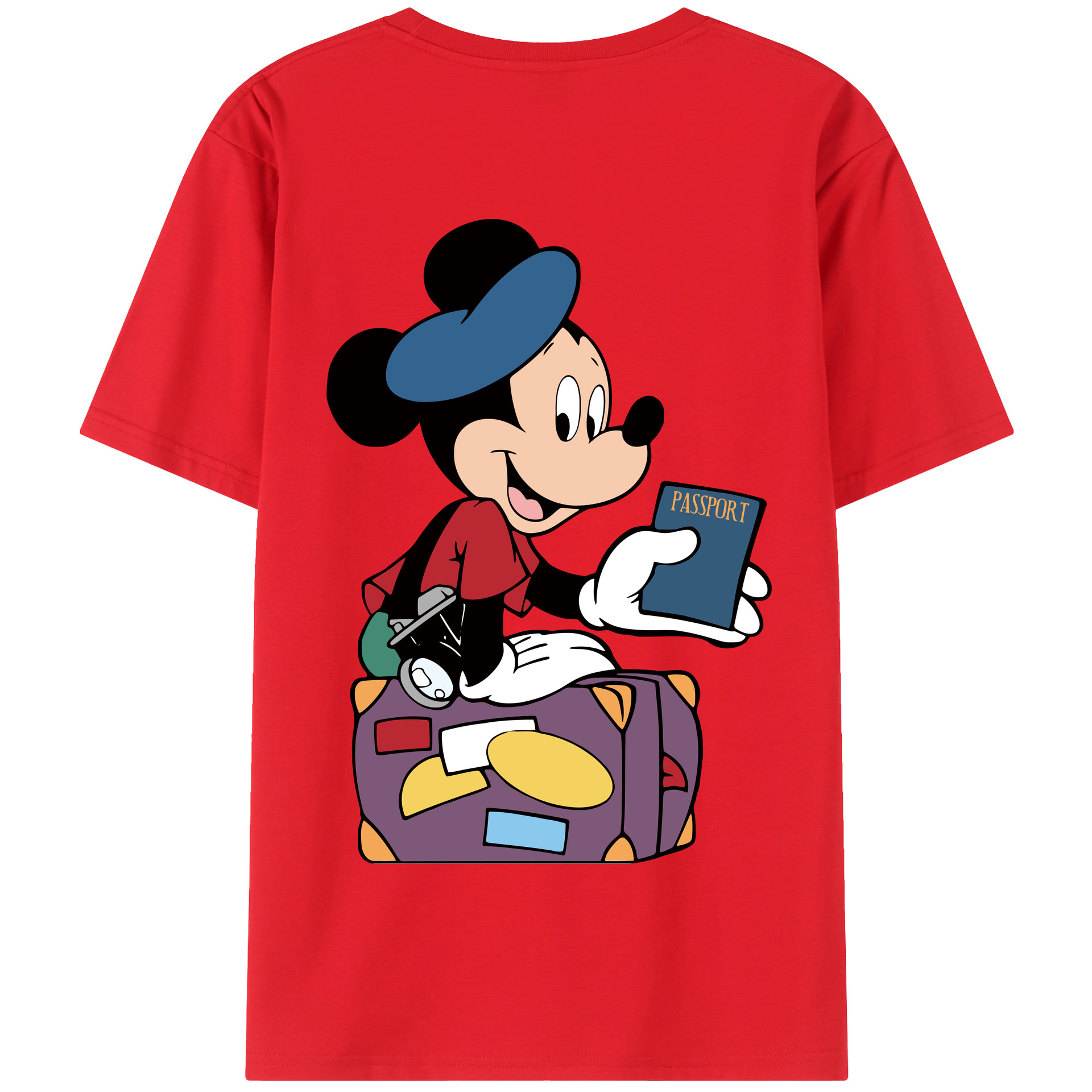 （画像用） ミッキーマウス Mickey Mouse 綿100％半袖Tシャツ（背面プリント）