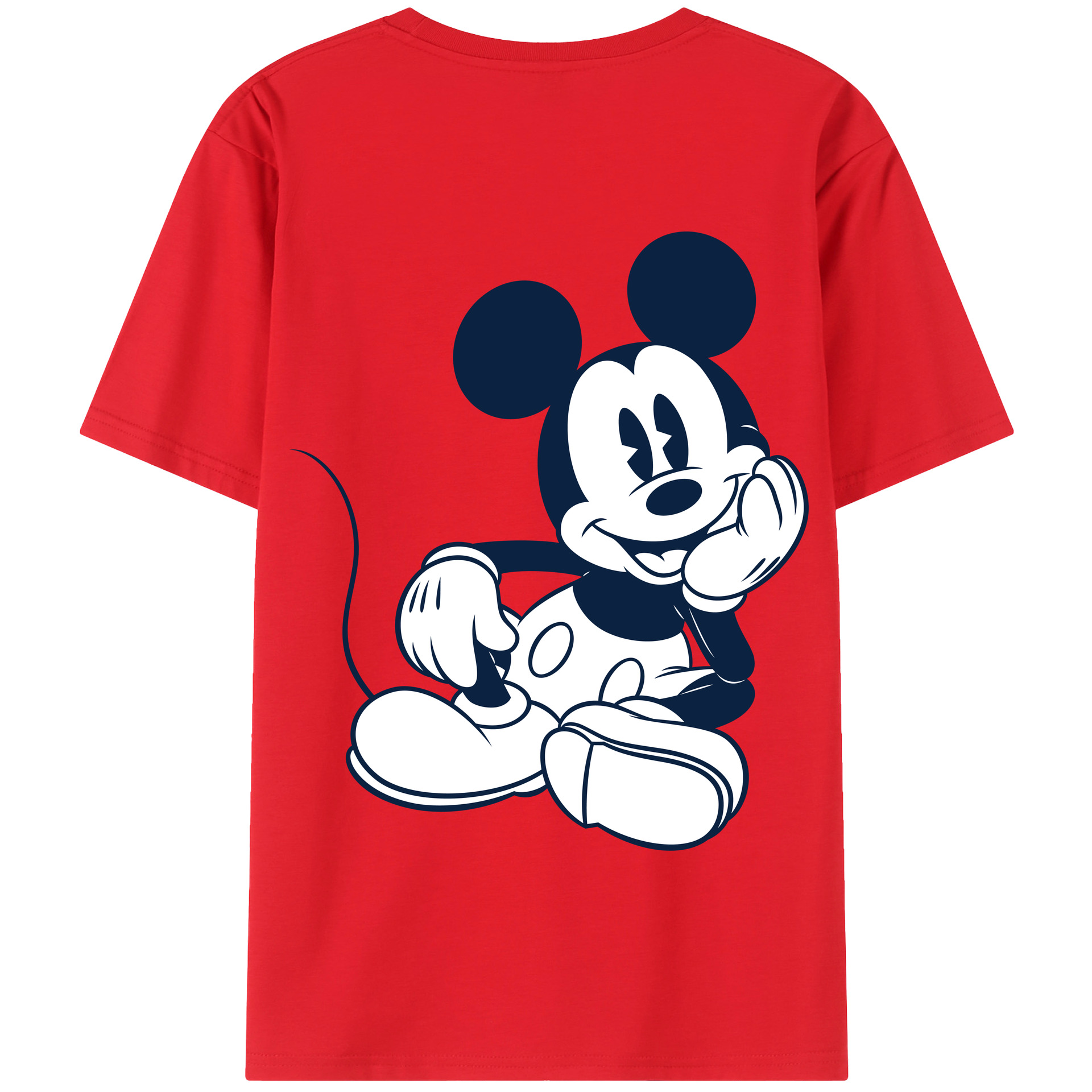 （画像用） ミッキーマウス Mickey Mouse 綿100％半袖Tシャツ（背面プリント）