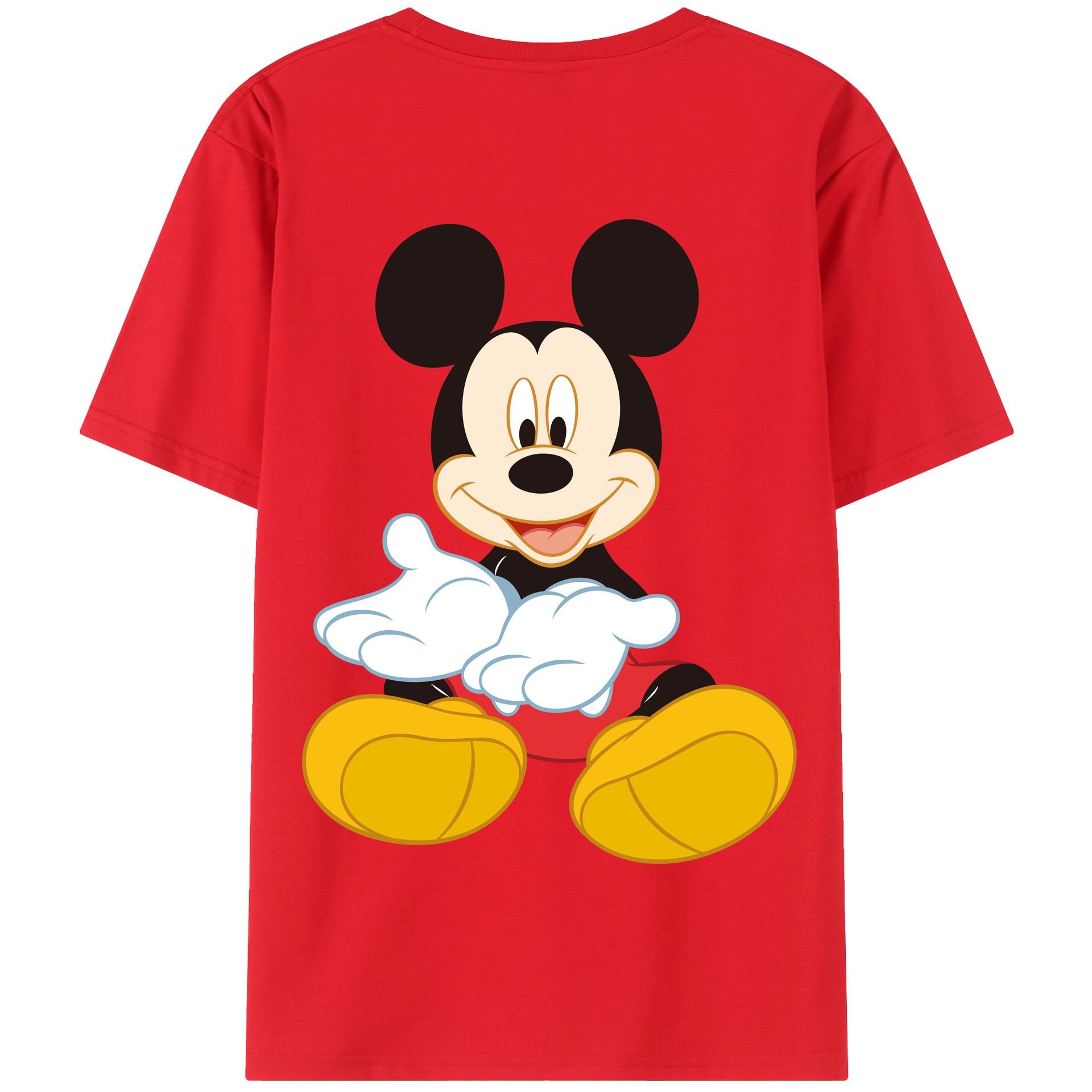 （画像用） ミッキーマウス Mickey Mouse 綿100％半袖Tシャツ（背面プリント）