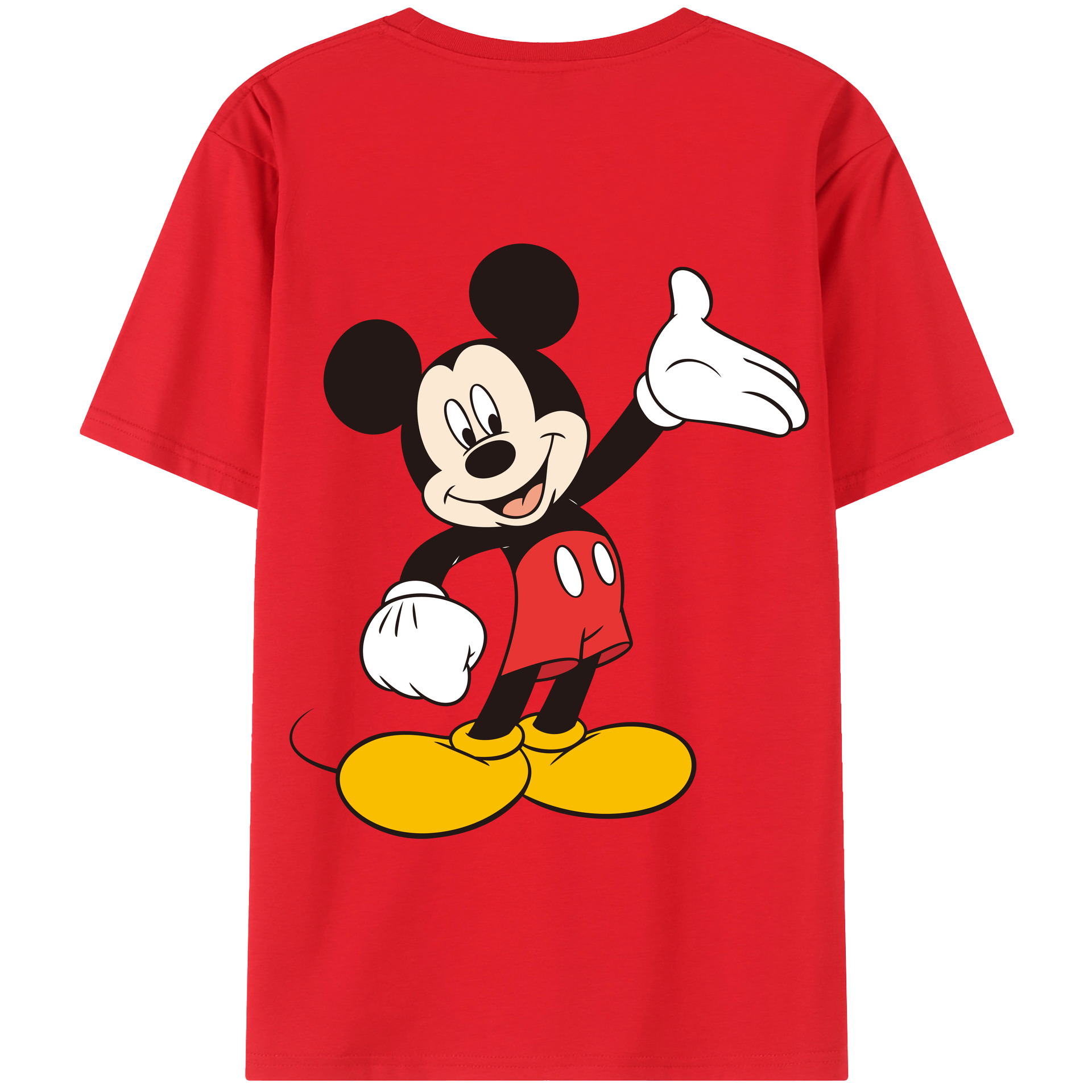 （画像用） ミッキーマウス Mickey Mouse 綿100％半袖Tシャツ（背面プリント）