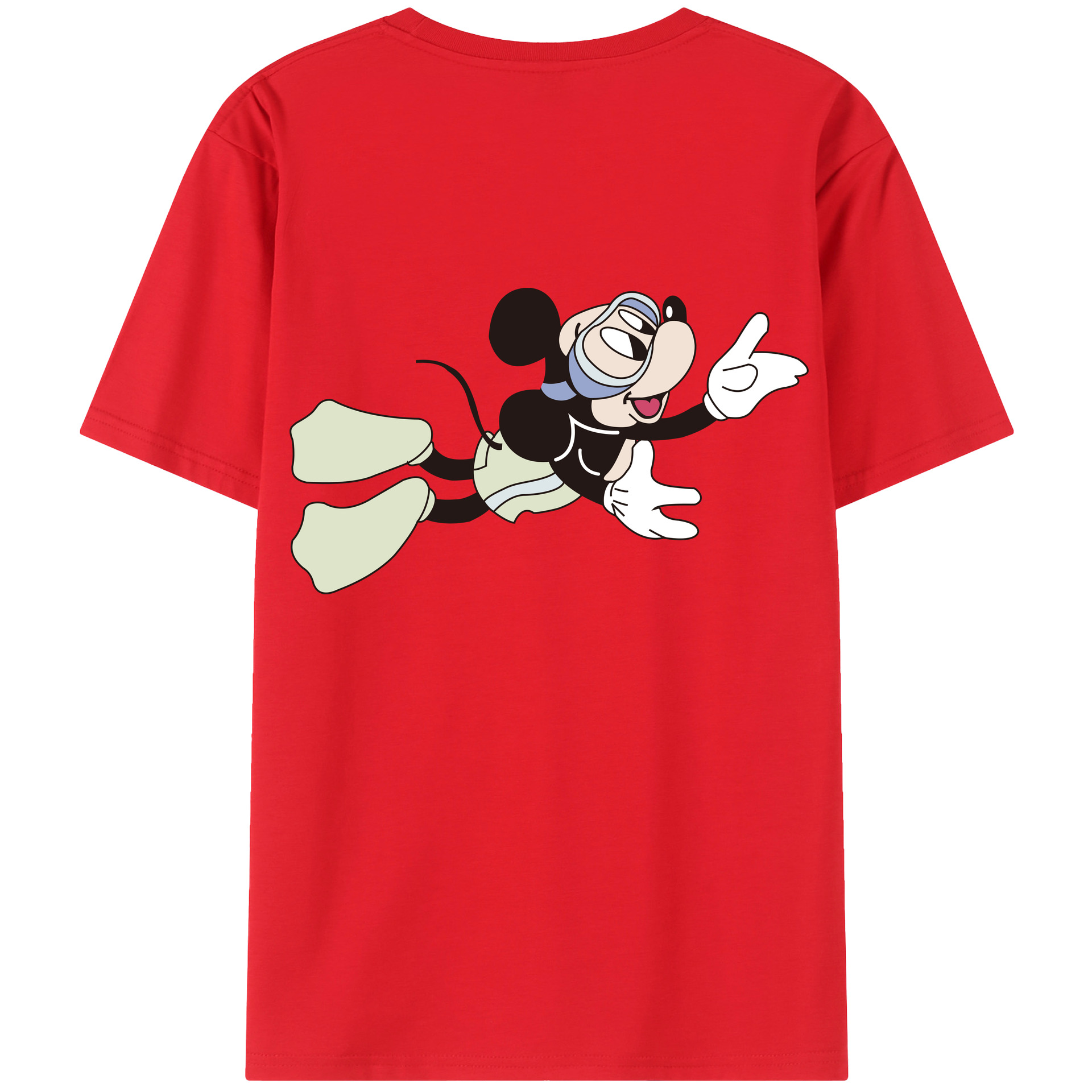 （画像用） ミッキーマウス Mickey Mouse 綿100％半袖Tシャツ（背面プリント）