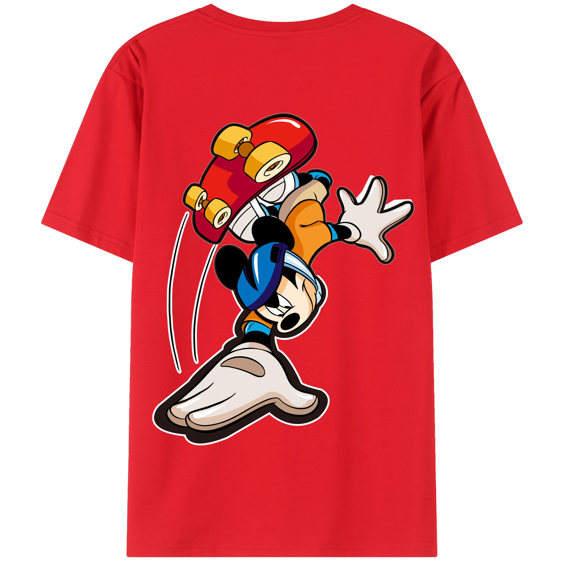 （画像用） ミッキーマウス Mickey Mouse 綿100％半袖Tシャツ（背面プリント）