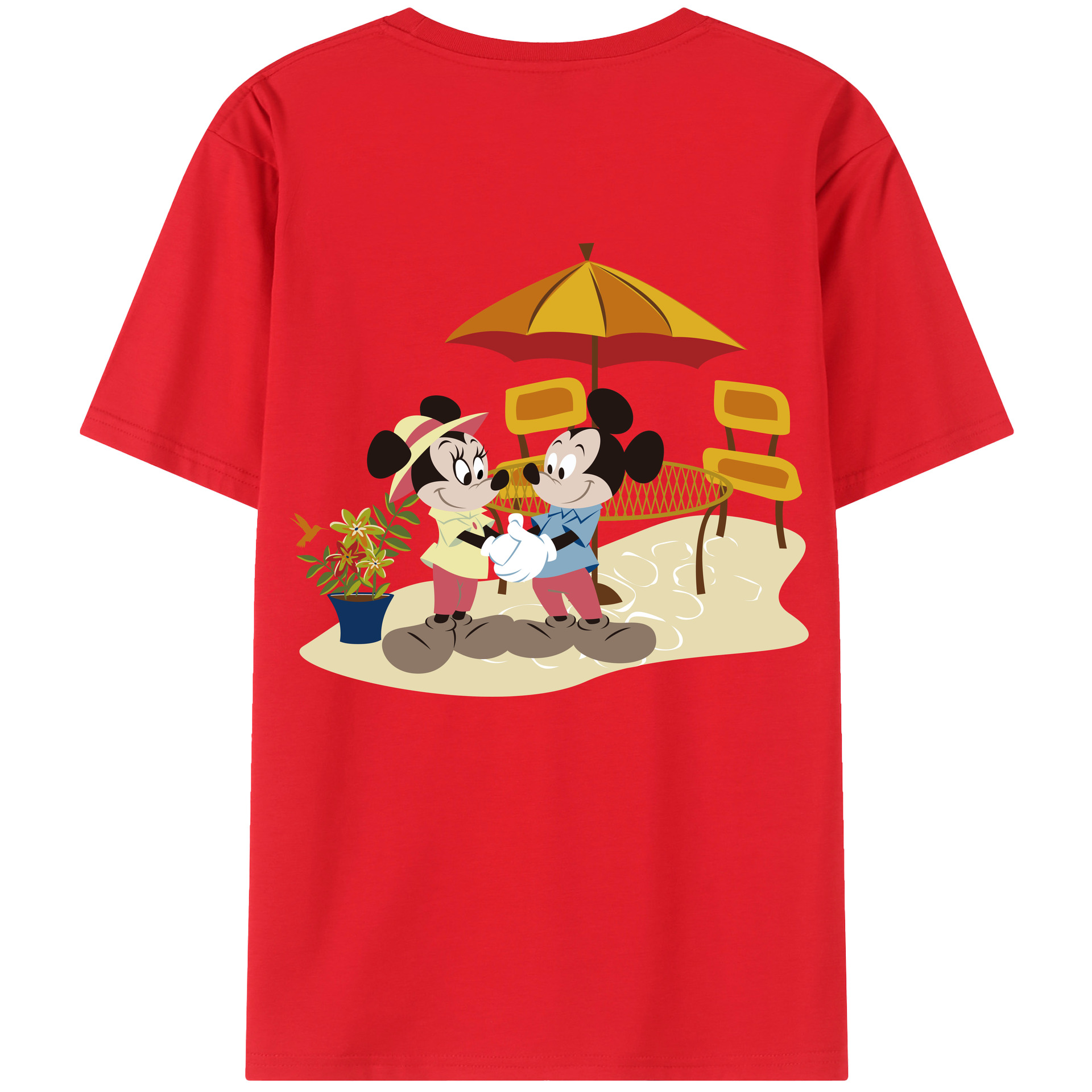 （画像用） ミッキーマウス Mickey Mouse 綿100％半袖Tシャツ（背面プリント）