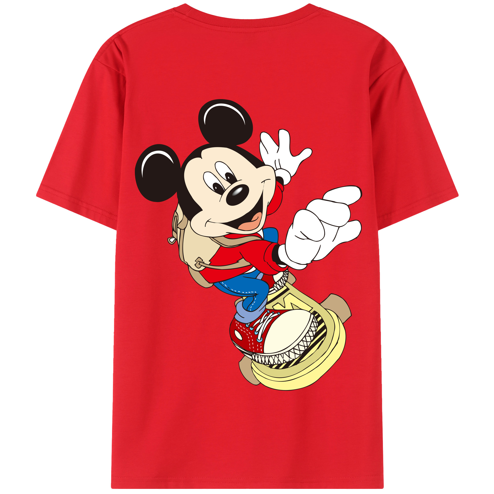 （画像用） ミッキーマウス Mickey Mouse 綿100％半袖Tシャツ（背面プリント）