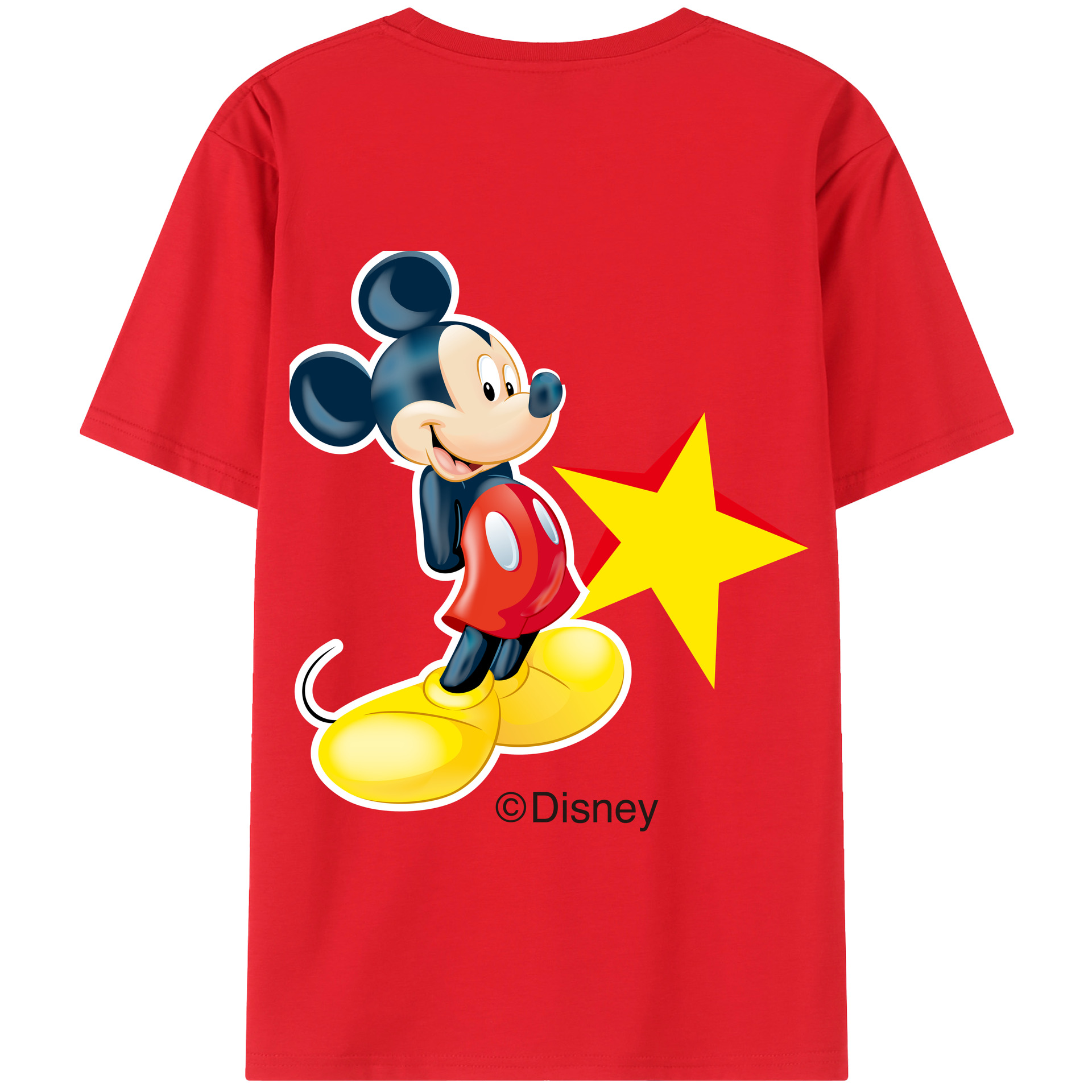 （画像用） ミッキーマウス Mickey Mouse 綿100％半袖Tシャツ（背面プリント）
