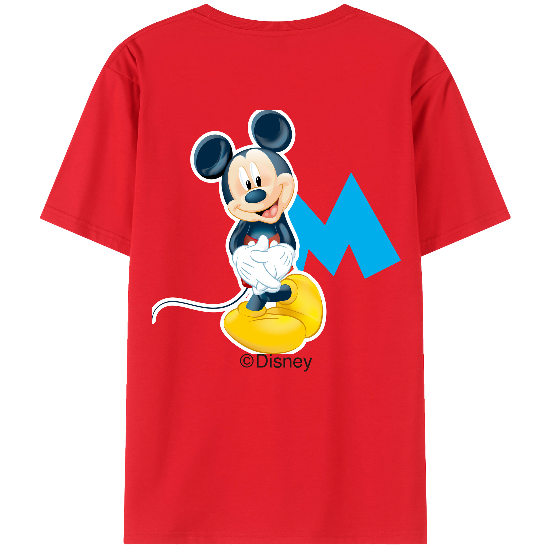 （画像用） ミッキーマウス Mickey Mouse 綿100％半袖Tシャツ（背面プリント）
