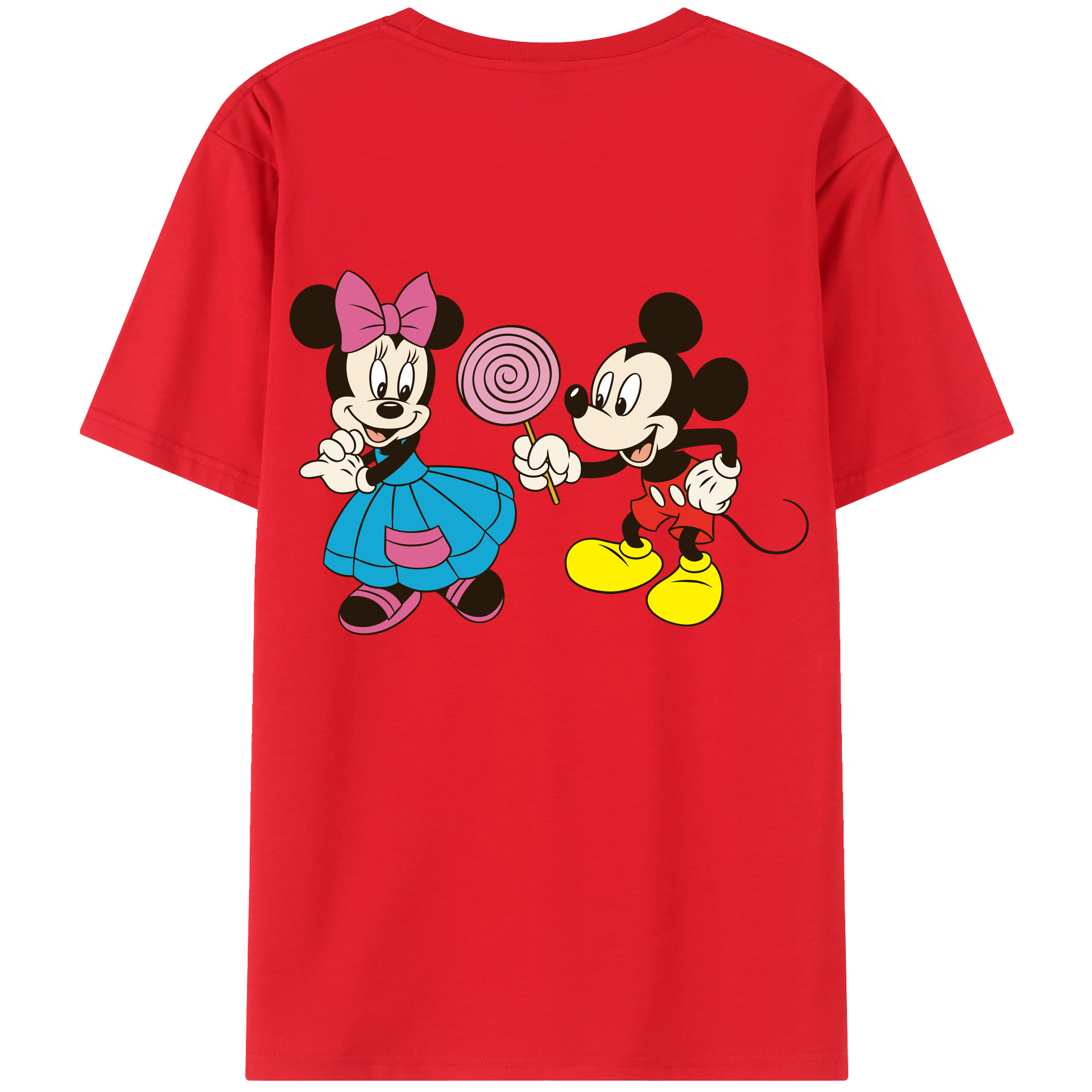 （画像用） ミッキーマウス Mickey Mouse 綿100％半袖Tシャツ（背面プリント）