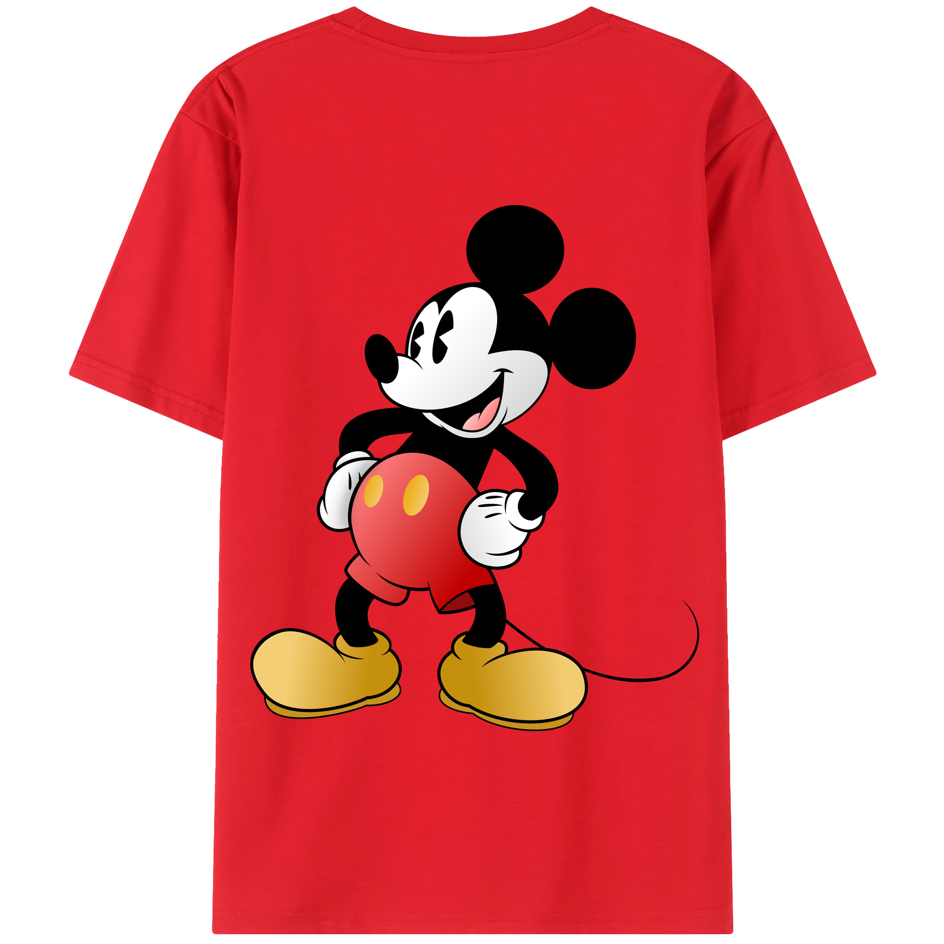 （画像用） ミッキーマウス Mickey Mouse 綿100％半袖Tシャツ（背面プリント）