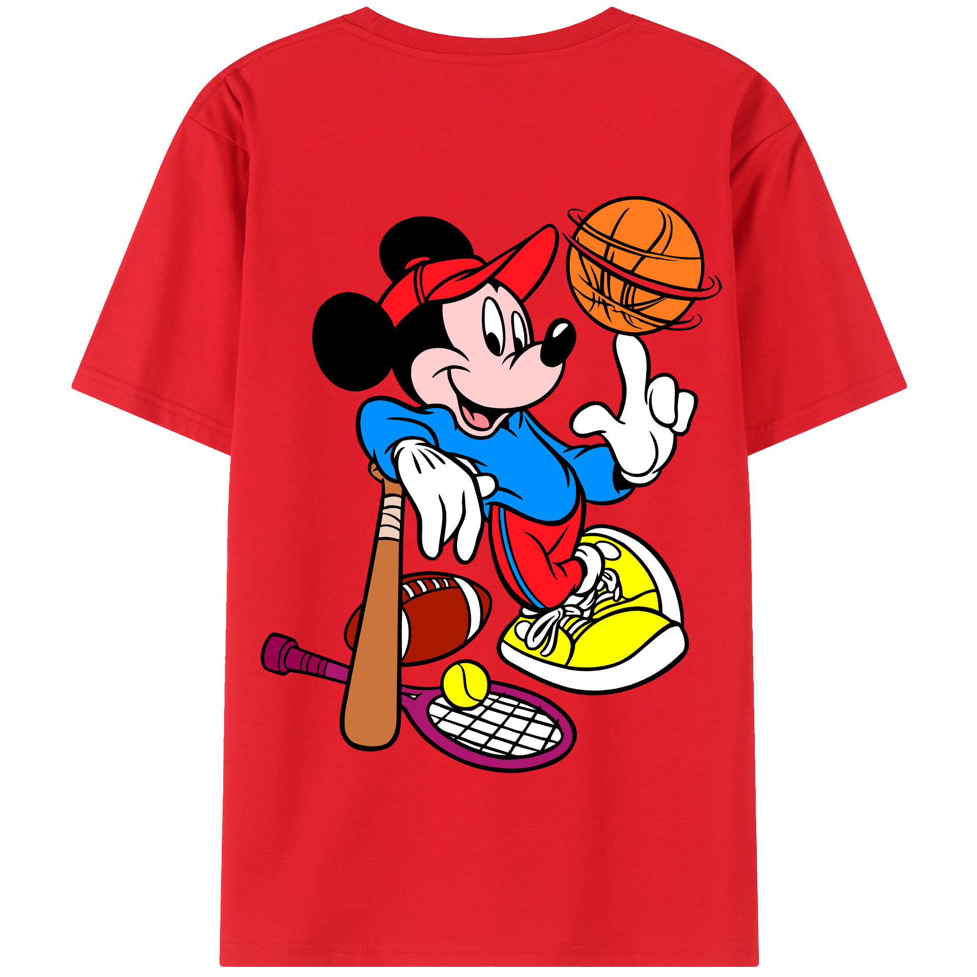 （画像用） ミッキーマウス Mickey Mouse 綿100％半袖Tシャツ（背面プリント）