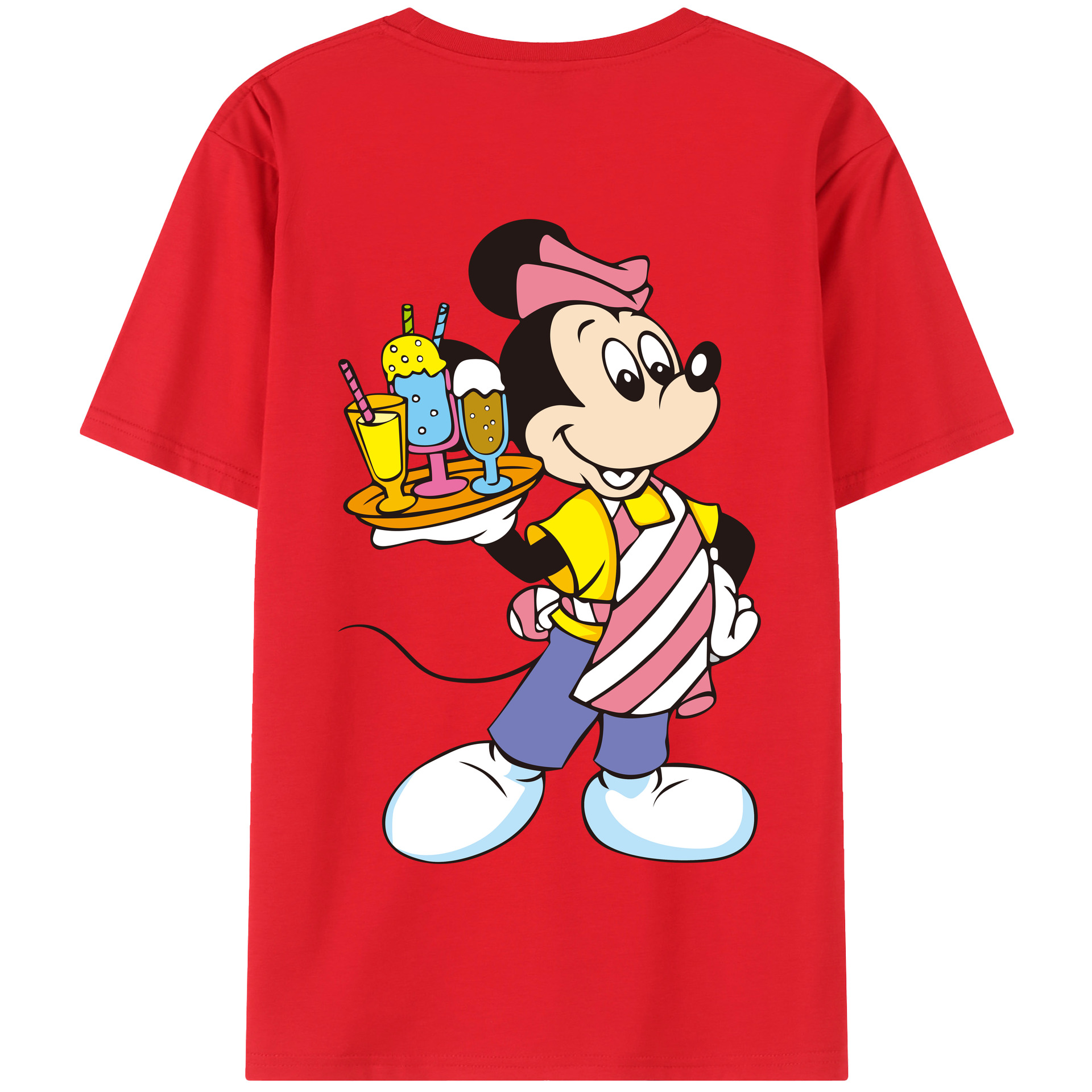 （画像用） ミッキーマウス Mickey Mouse 綿100％半袖Tシャツ（背面プリント）