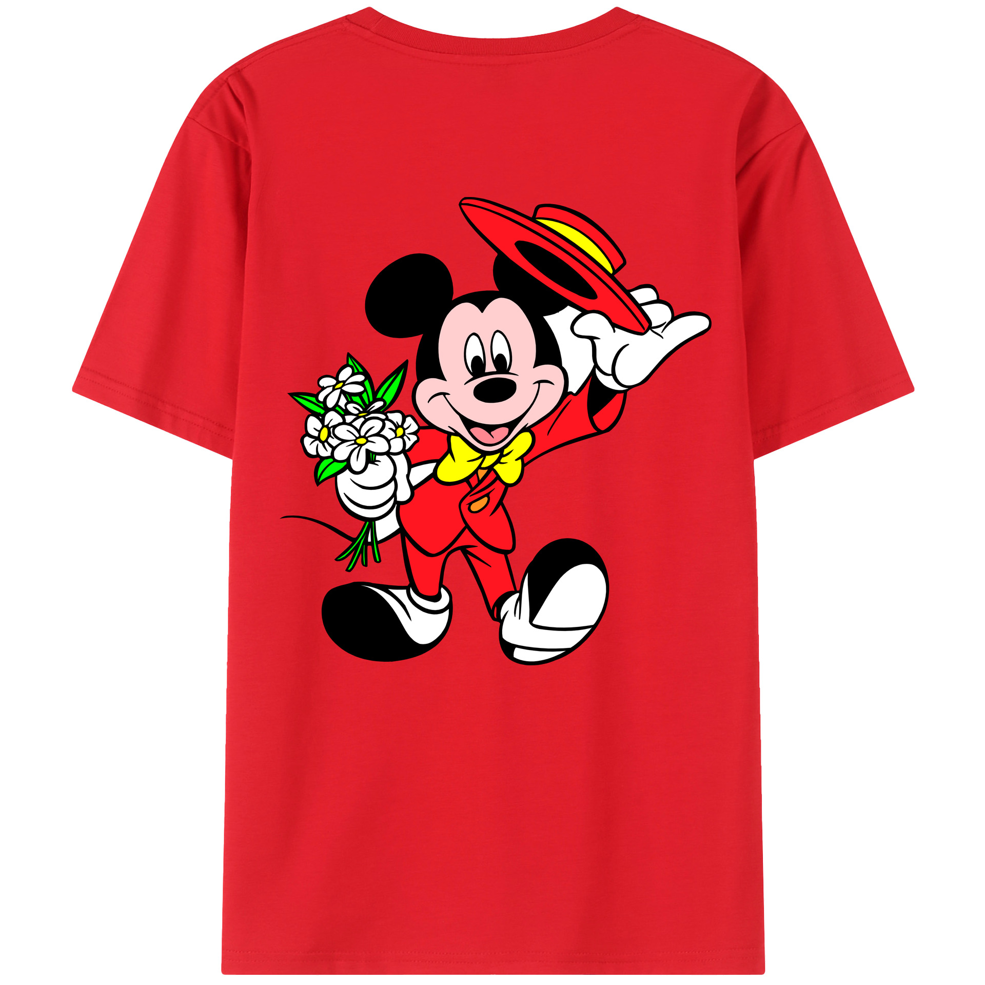 （画像用） ミッキーマウス Mickey Mouse 綿100％半袖Tシャツ（背面プリント）