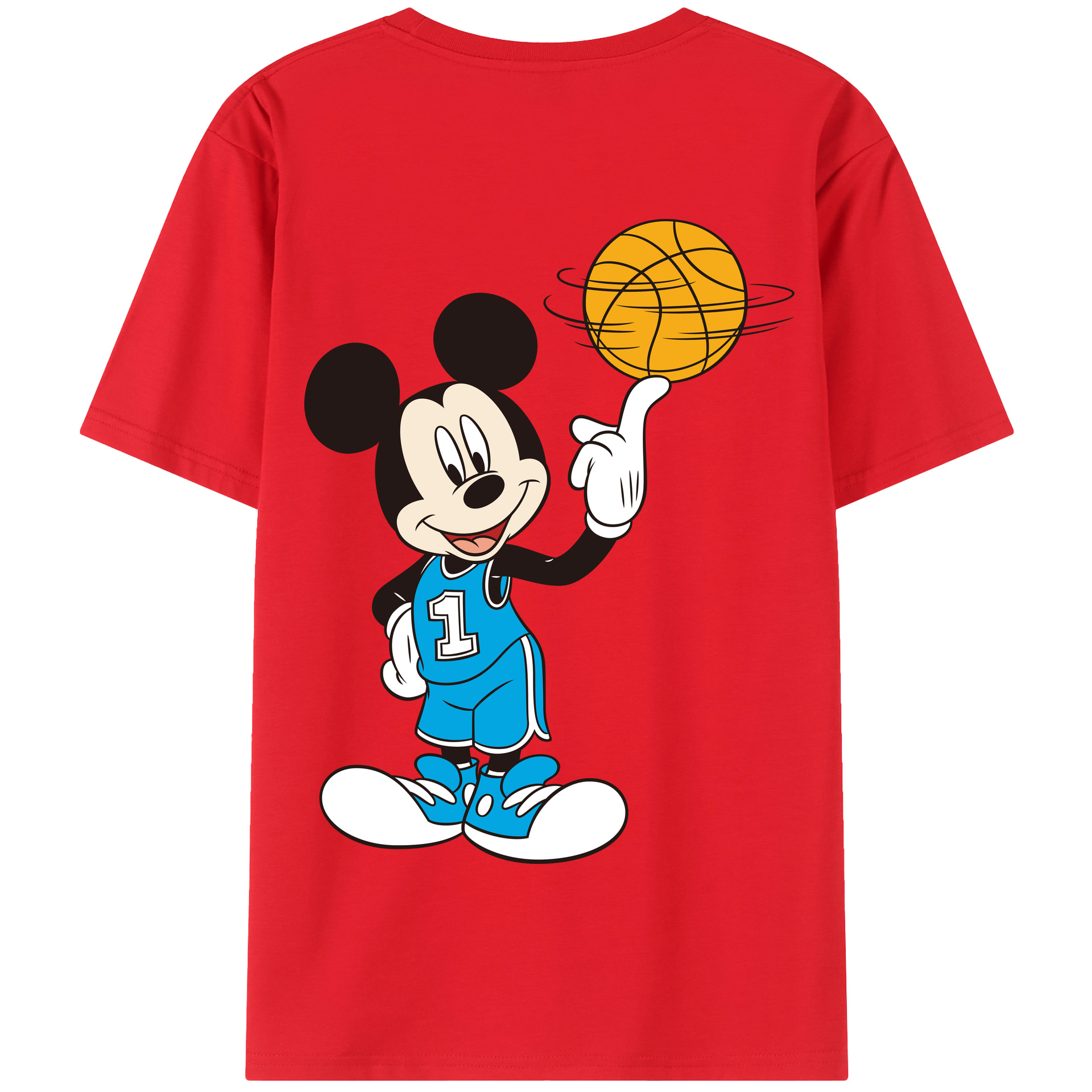 （画像用） ミッキーマウス Mickey Mouse 綿100％半袖Tシャツ（背面プリント）