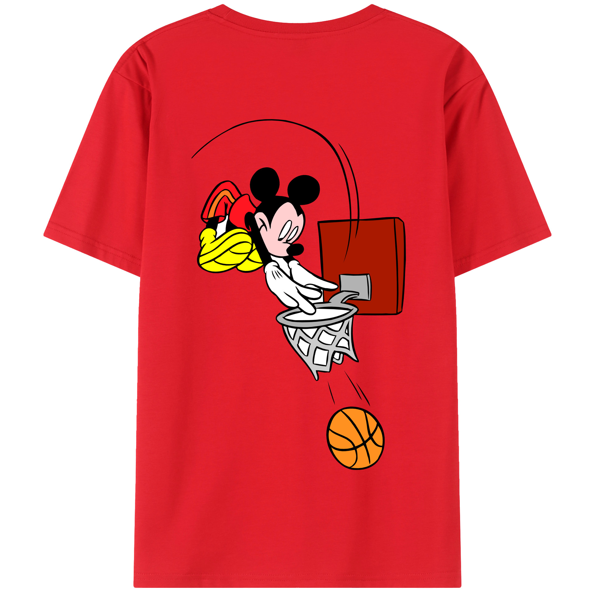 （画像用） ミッキーマウス Mickey Mouse 綿100％半袖Tシャツ（背面プリント）