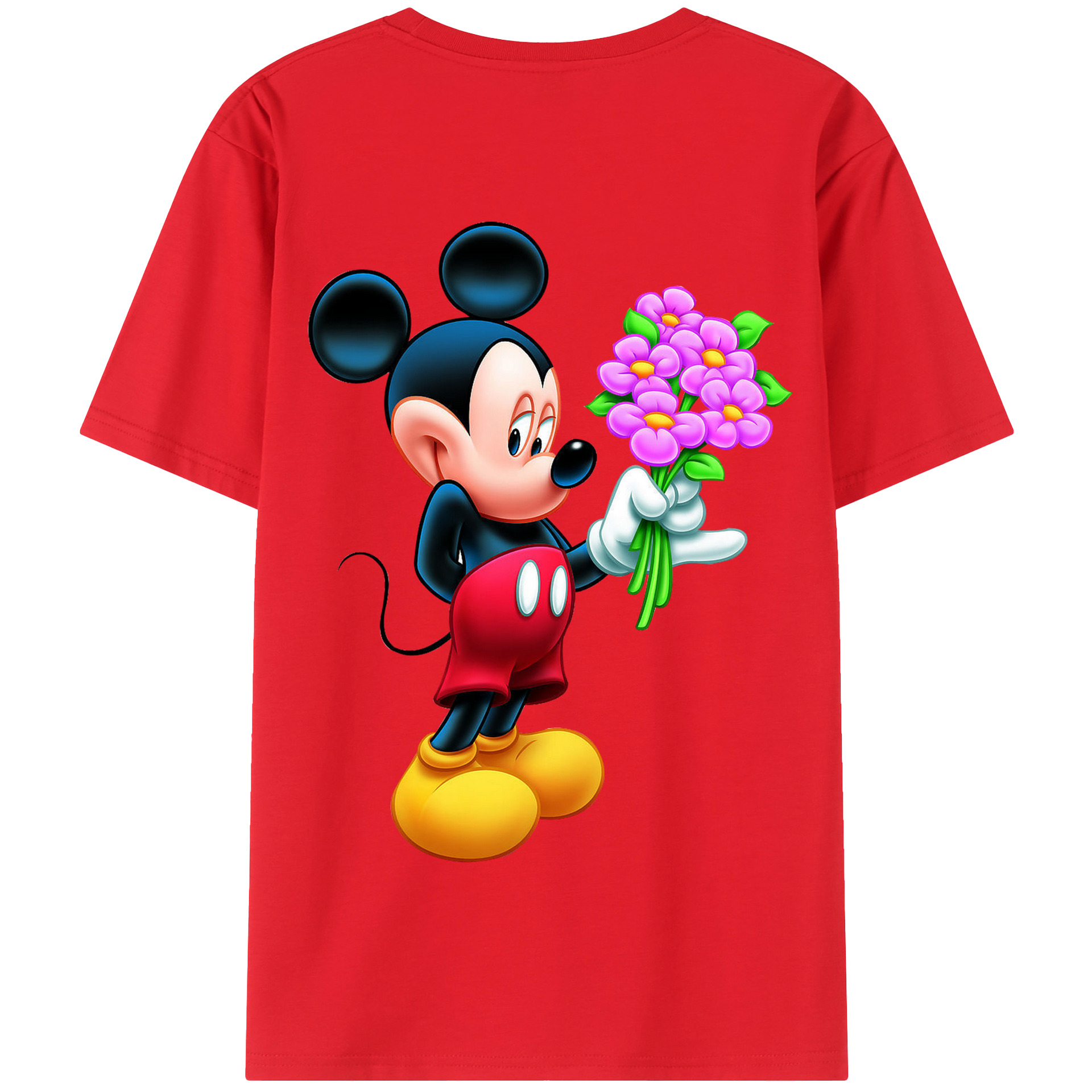 （画像用） ミッキーマウス Mickey Mouse 綿100％半袖Tシャツ（背面プリント）