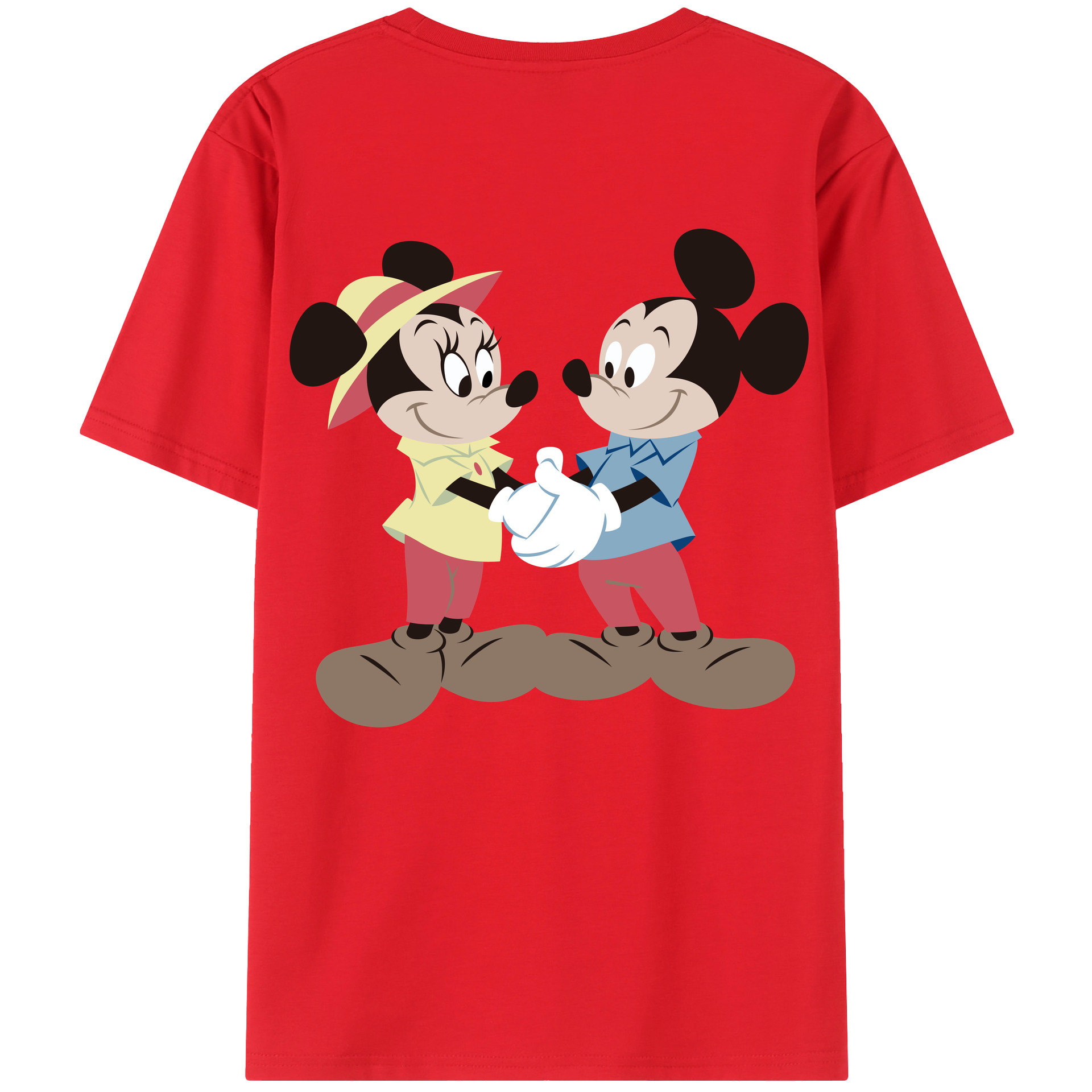 （画像用） ミッキーマウス Mickey Mouse 綿100％半袖Tシャツ（背面プリント）