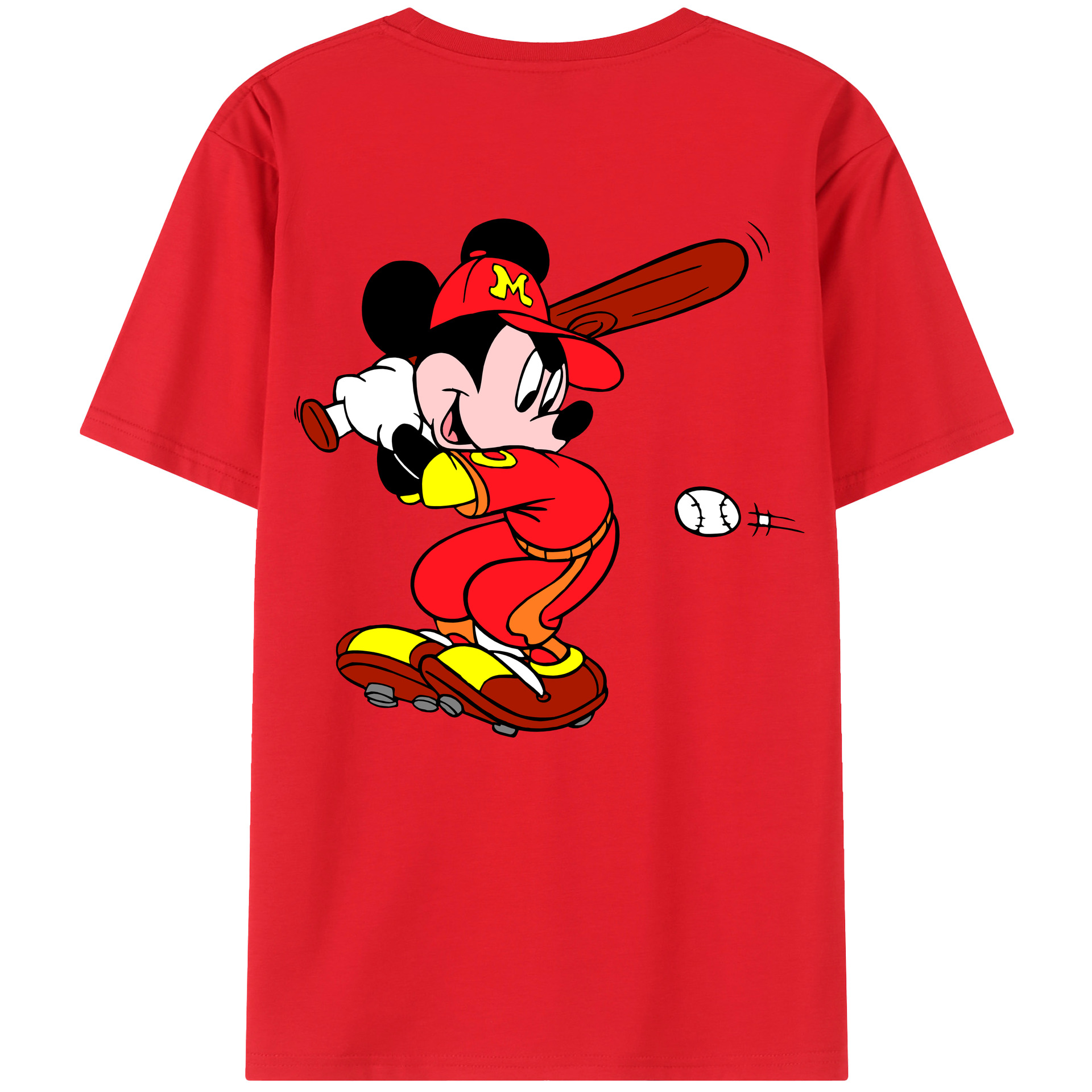 （画像用） ミッキーマウス Mickey Mouse 綿100％半袖Tシャツ（背面プリント）