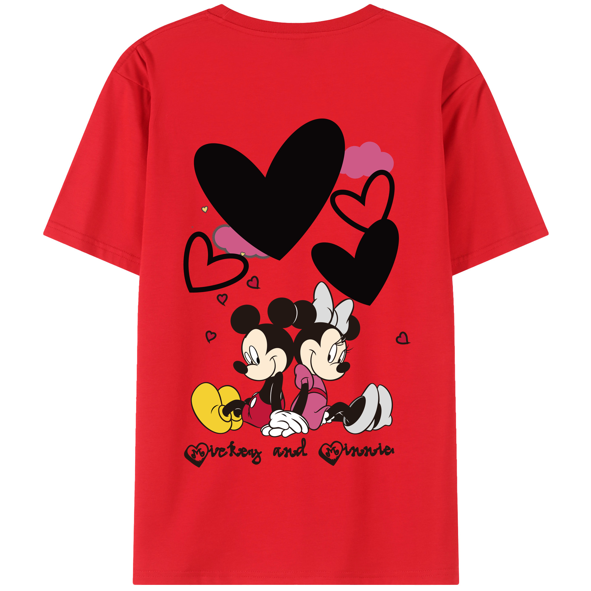 （画像用） ミッキーマウス Mickey Mouse 綿100％半袖Tシャツ（背面プリント）