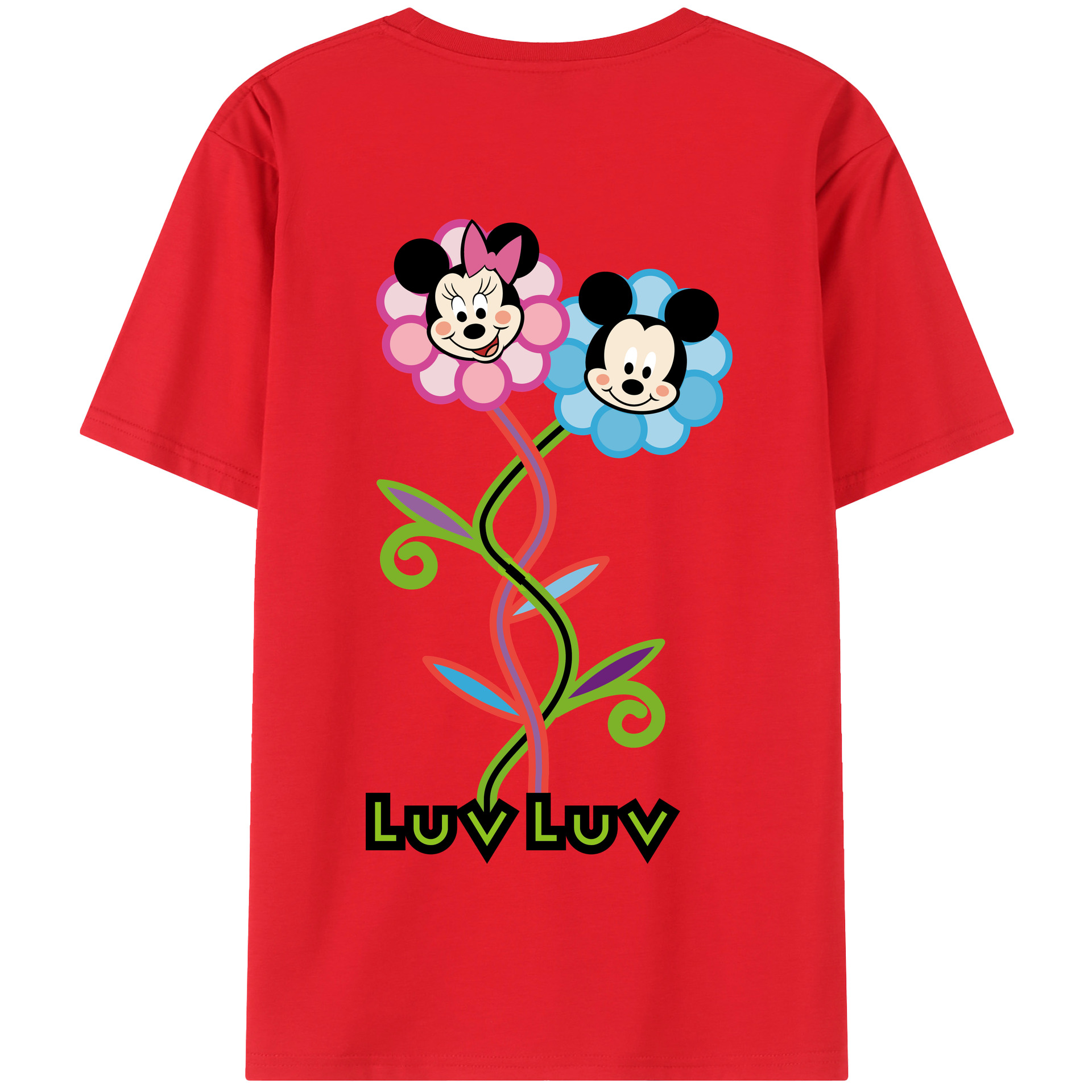 （画像用） ミッキーマウス Mickey Mouse 綿100％半袖Tシャツ（背面プリント）
