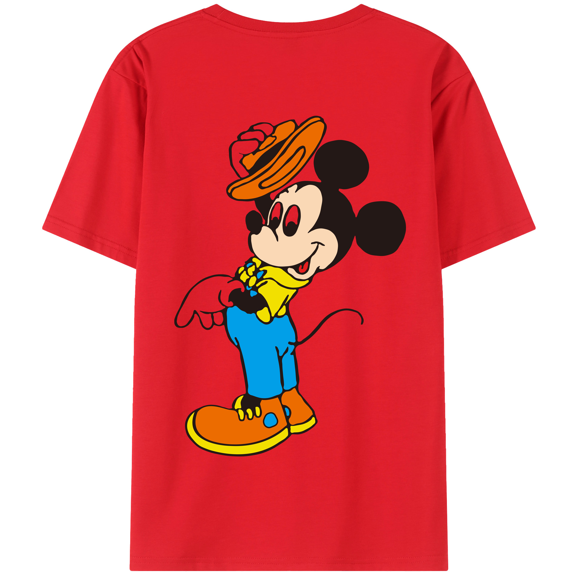 （画像用） ミッキーマウス Mickey Mouse 綿100％半袖Tシャツ（背面プリント）