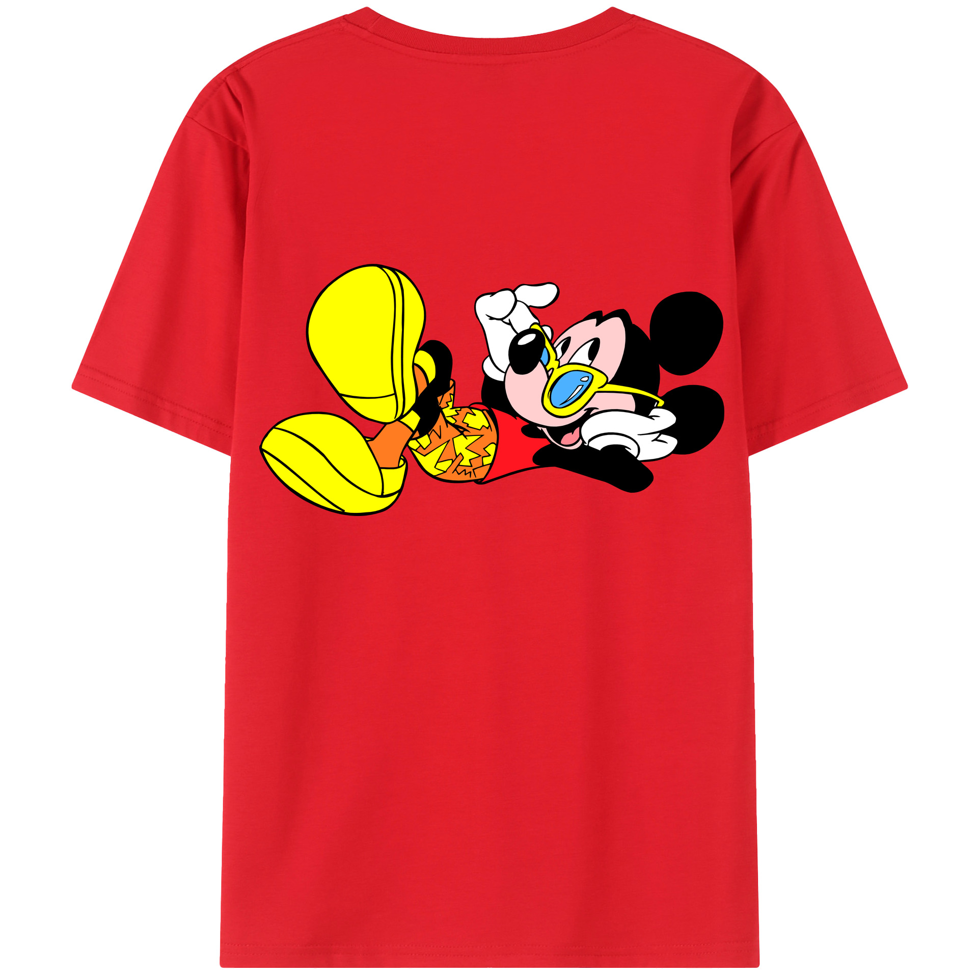 （画像用） ミッキーマウス Mickey Mouse 綿100％半袖Tシャツ（背面プリント）