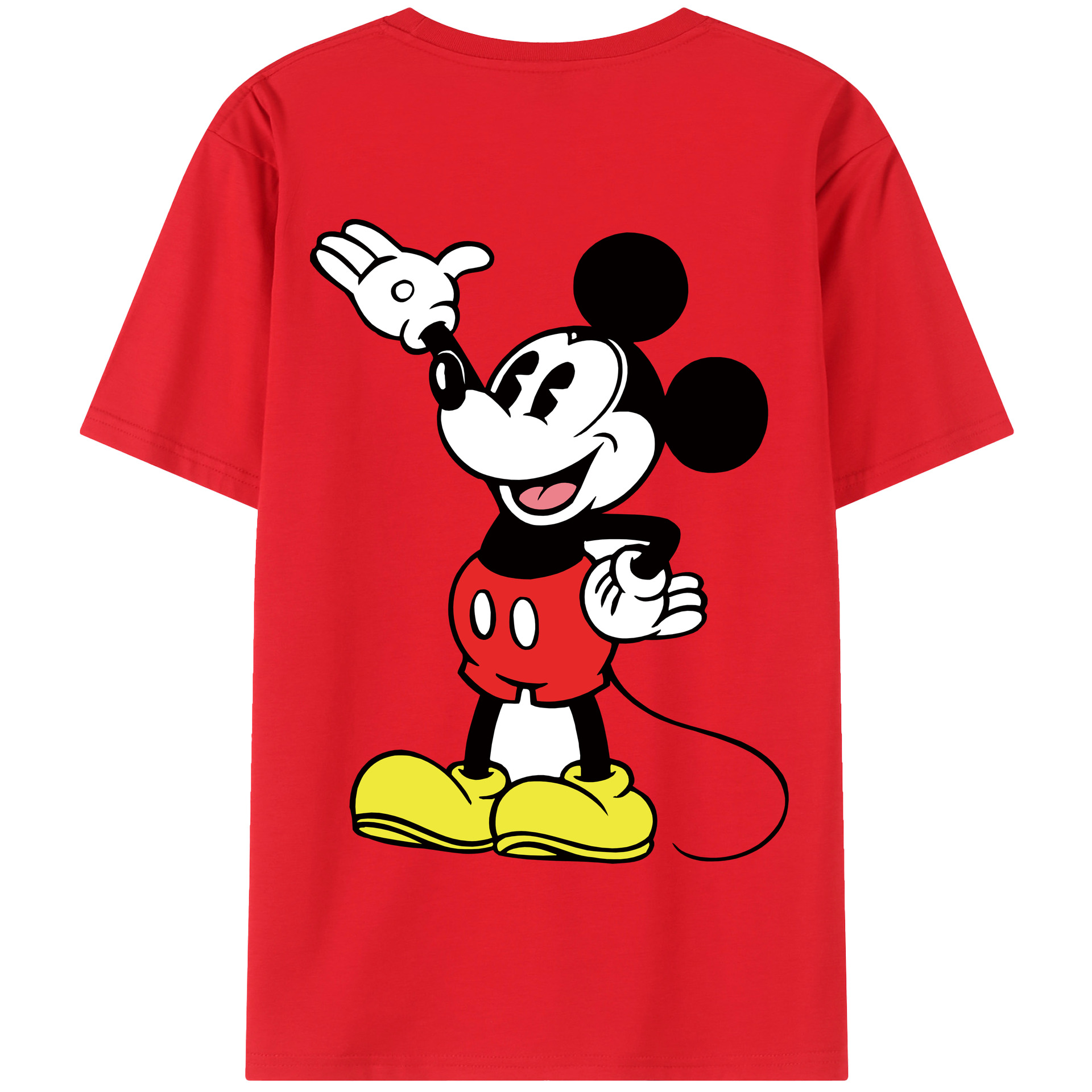 （画像用） ミッキーマウス Mickey Mouse 綿100％半袖Tシャツ（背面プリント）
