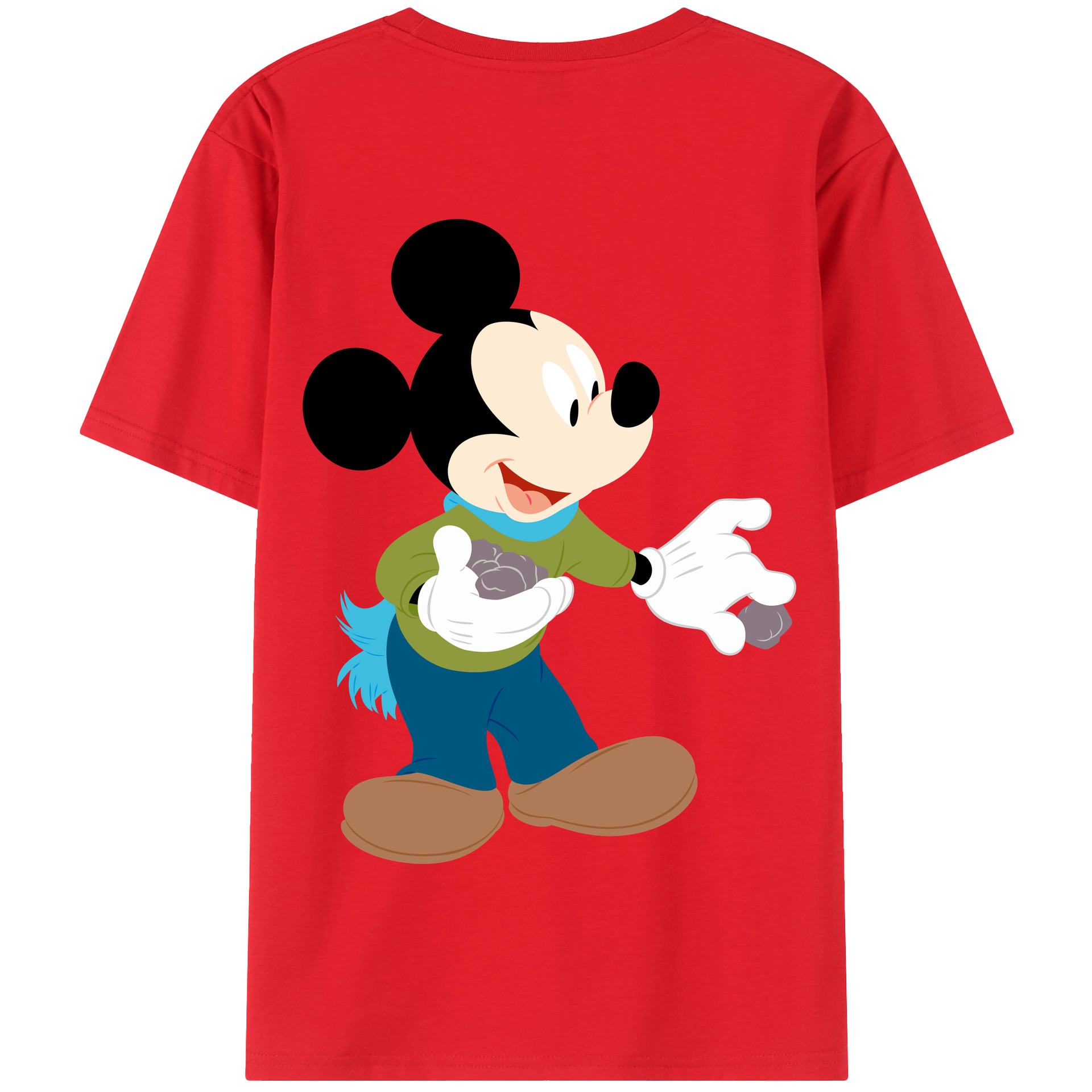 （画像用） ミッキーマウス Mickey Mouse 綿100％半袖Tシャツ（背面プリント）