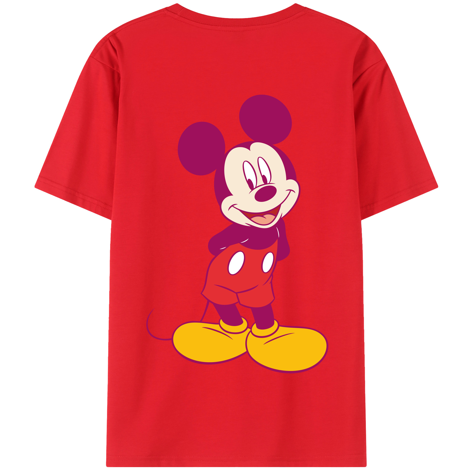 （画像用） ミッキーマウス Mickey Mouse 綿100％半袖Tシャツ（背面プリント）