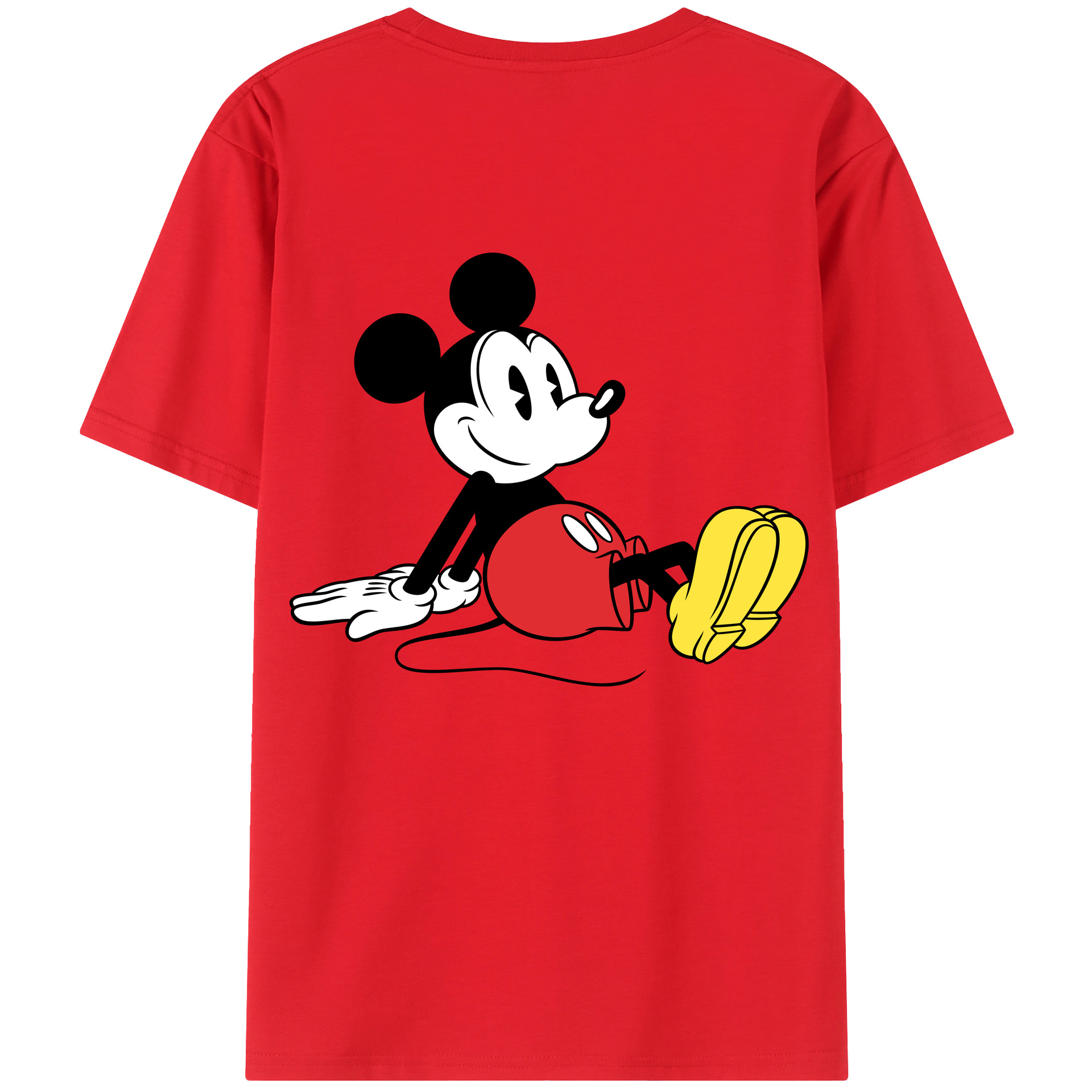 （画像用） ミッキーマウス Mickey Mouse 綿100％半袖Tシャツ（背面プリント）