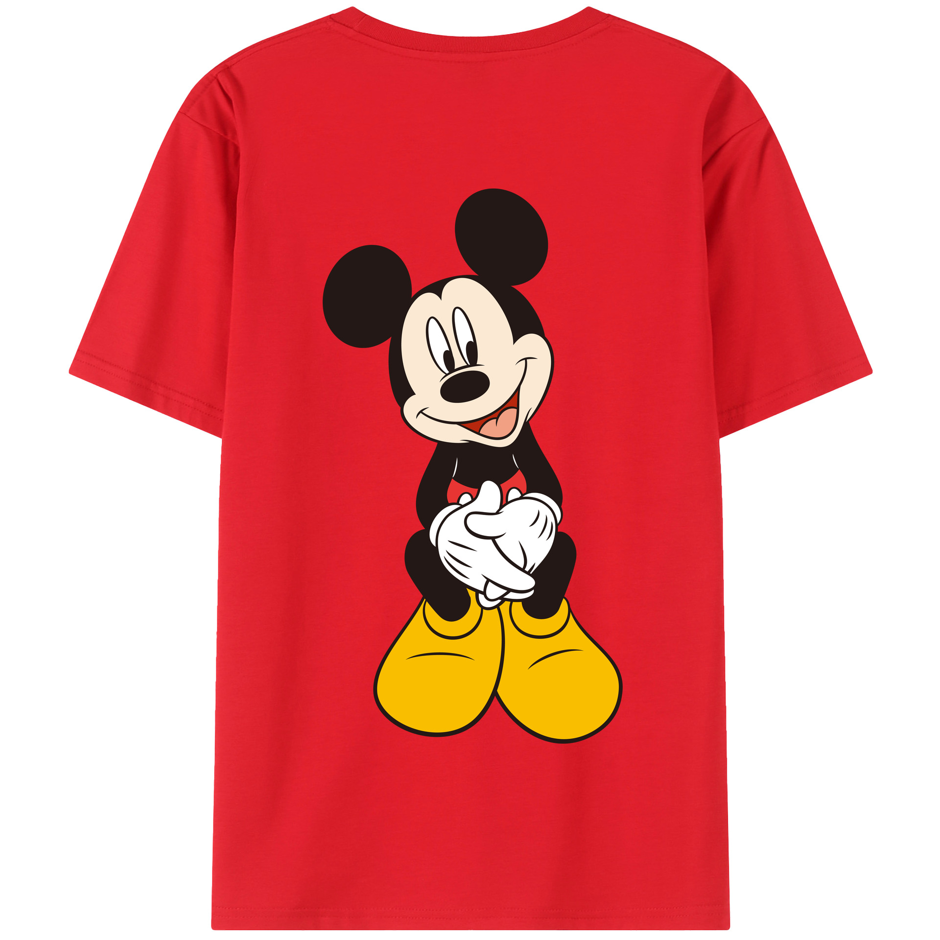 （画像用） ミッキーマウス Mickey Mouse 綿100％半袖Tシャツ（背面プリント）