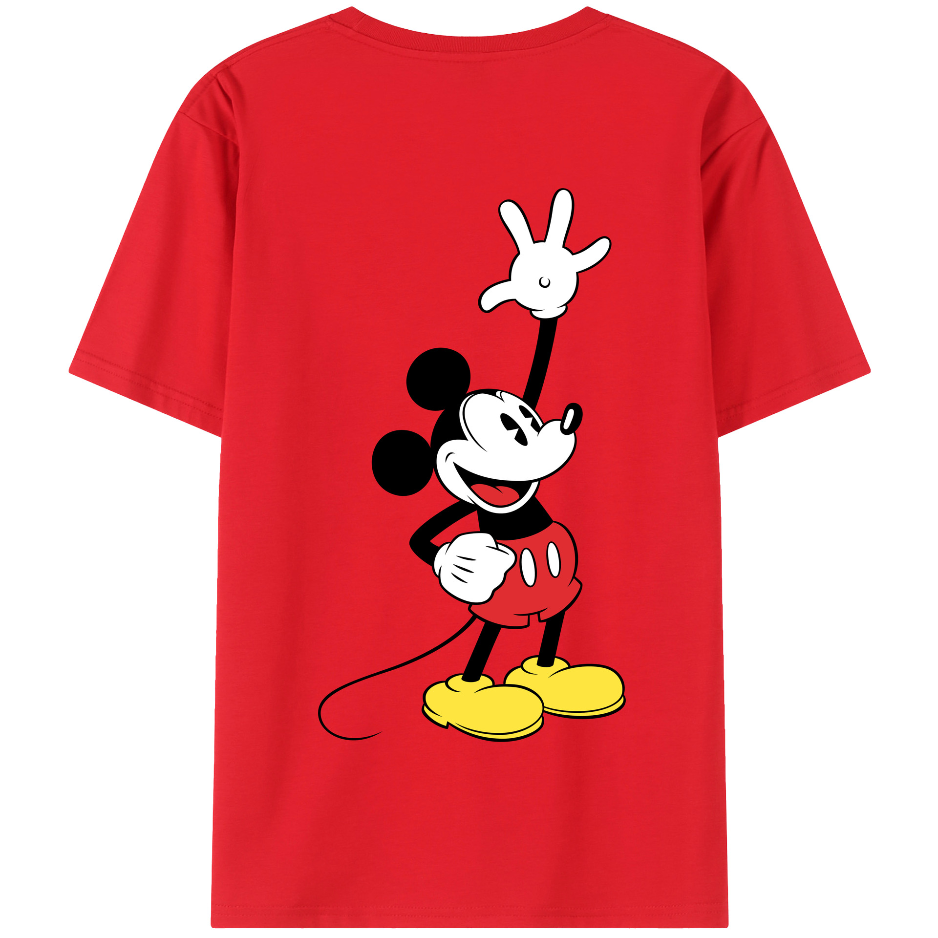 （画像用） ミッキーマウス Mickey Mouse 綿100％半袖Tシャツ（背面プリント）