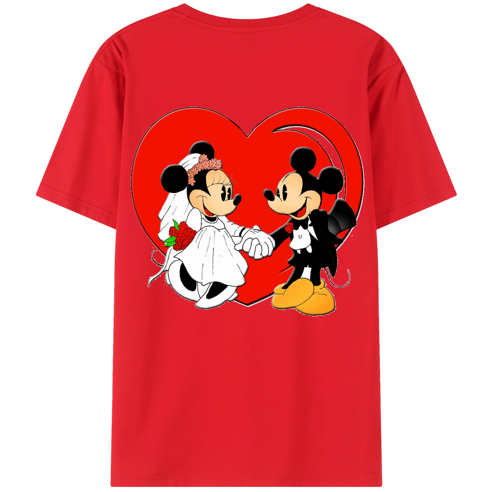 （画像用） ミッキーマウス Mickey Mouse 綿100％半袖Tシャツ（背面プリント）