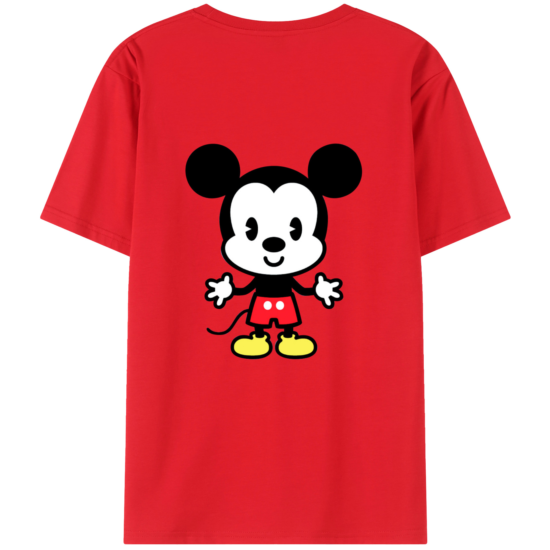 （画像用） ミッキーマウス Mickey Mouse 綿100％半袖Tシャツ（背面プリント）