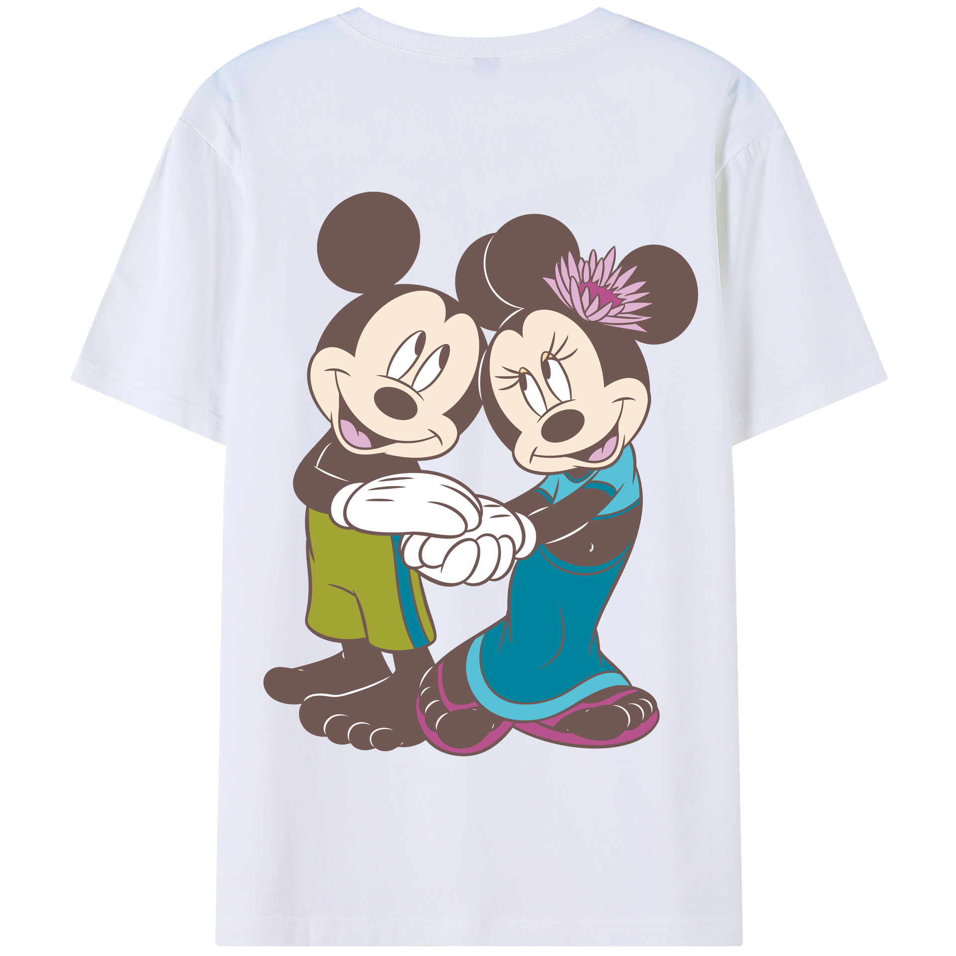 （画像用） ミッキーマウス Mickey Mouse 綿100％半袖Tシャツ（背面プリント）