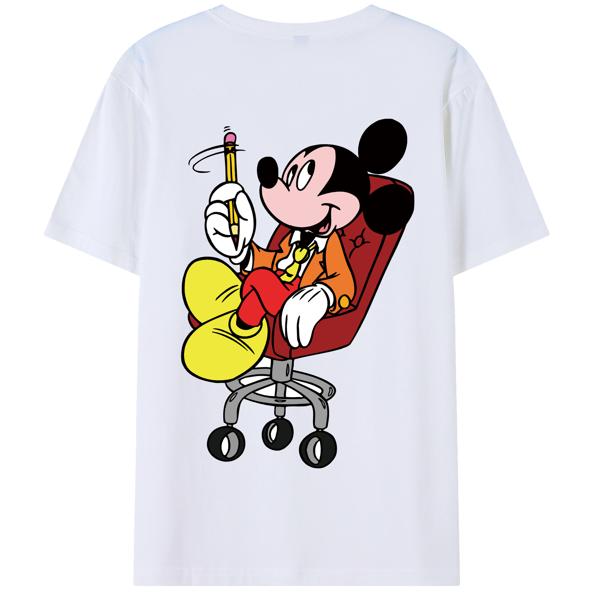 （画像用） ミッキーマウス Mickey Mouse 綿100％半袖Tシャツ（背面プリント）
