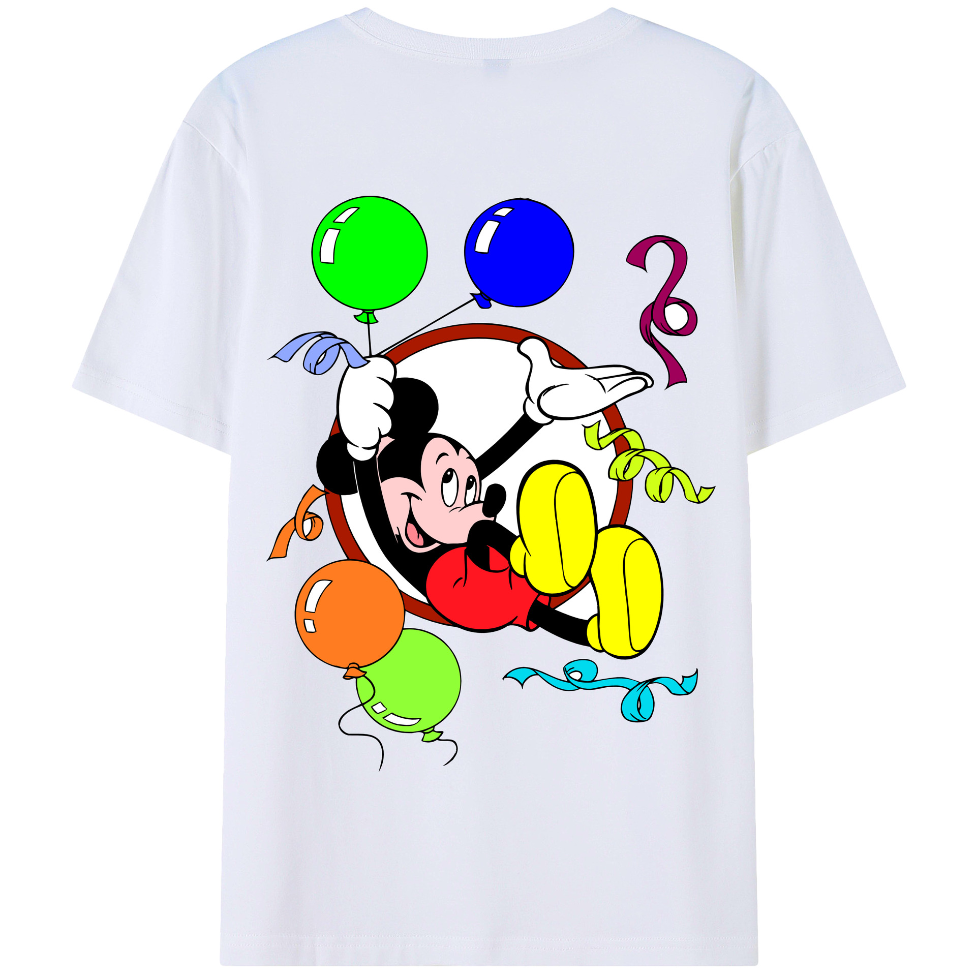 （画像用） ミッキーマウス Mickey Mouse 綿100％半袖Tシャツ（背面プリント）
