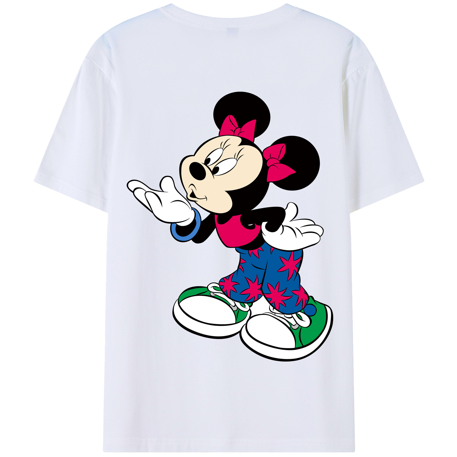 （画像用） ミッキーマウス Mickey Mouse 綿100％半袖Tシャツ（背面プリント）