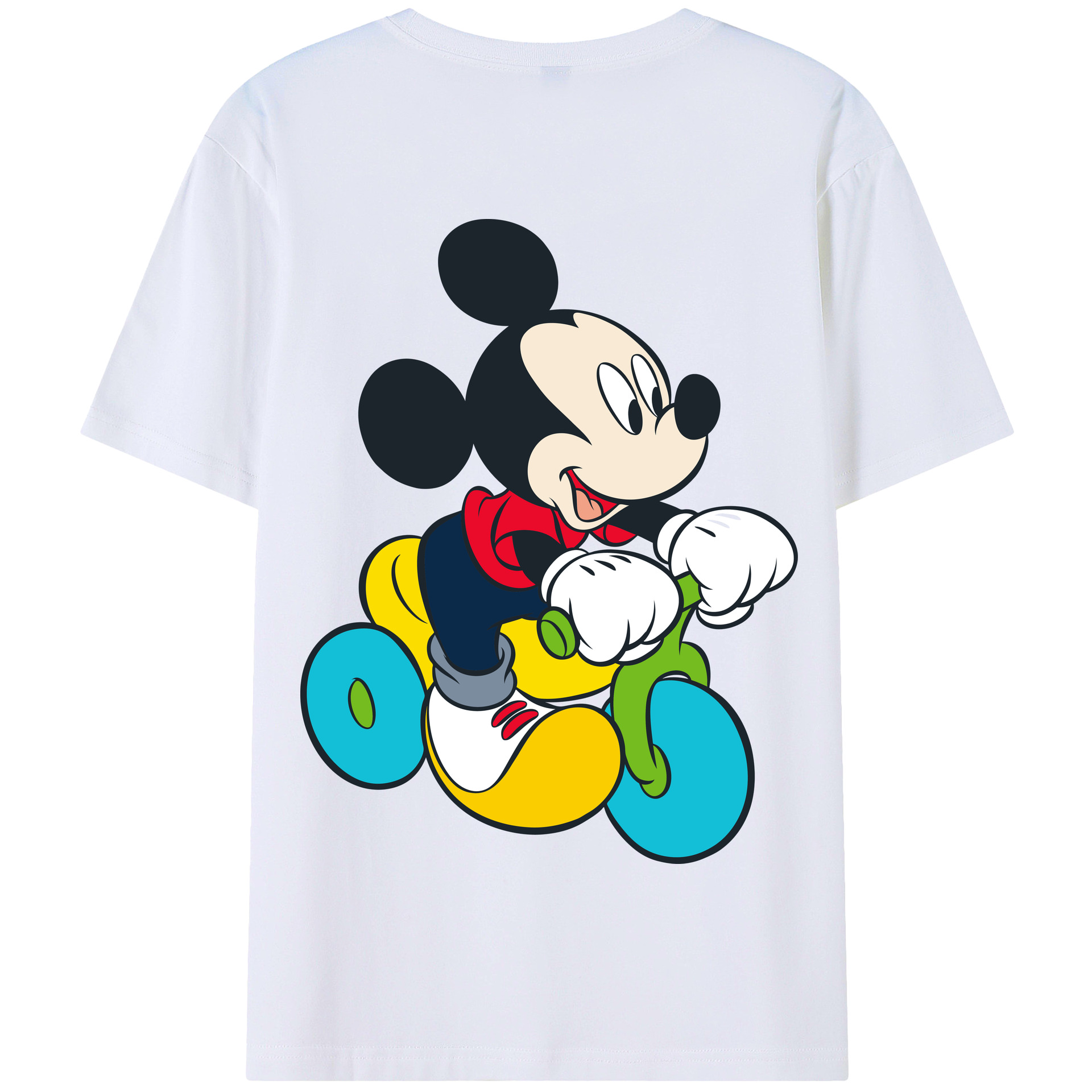 （画像用） ミッキーマウス Mickey Mouse 綿100％半袖Tシャツ（背面プリント）