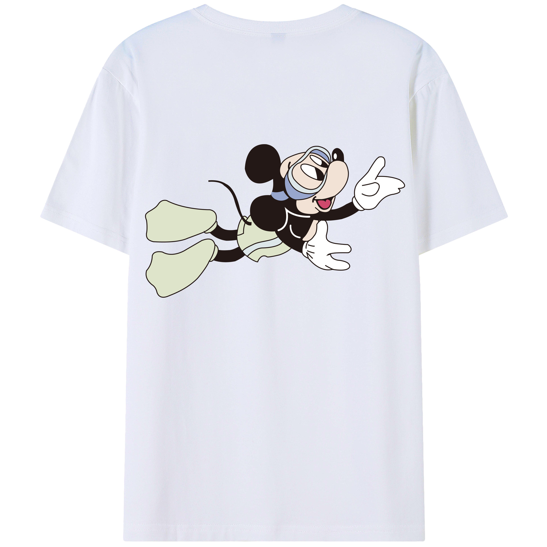 （画像用） ミッキーマウス Mickey Mouse 綿100％半袖Tシャツ（背面プリント）