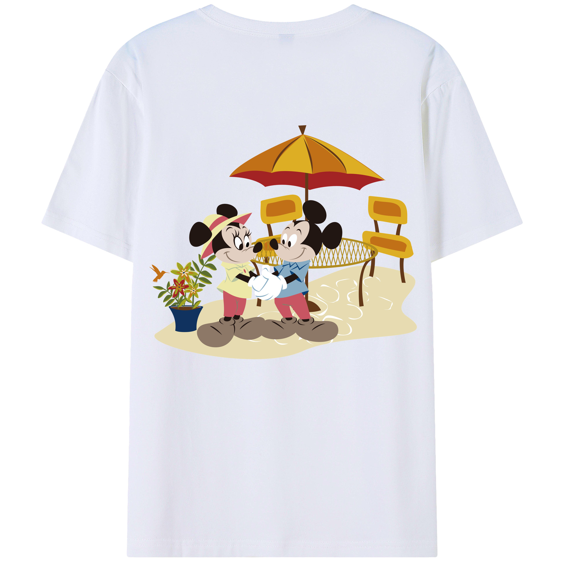（画像用） ミッキーマウス Mickey Mouse 綿100％半袖Tシャツ（背面プリント）